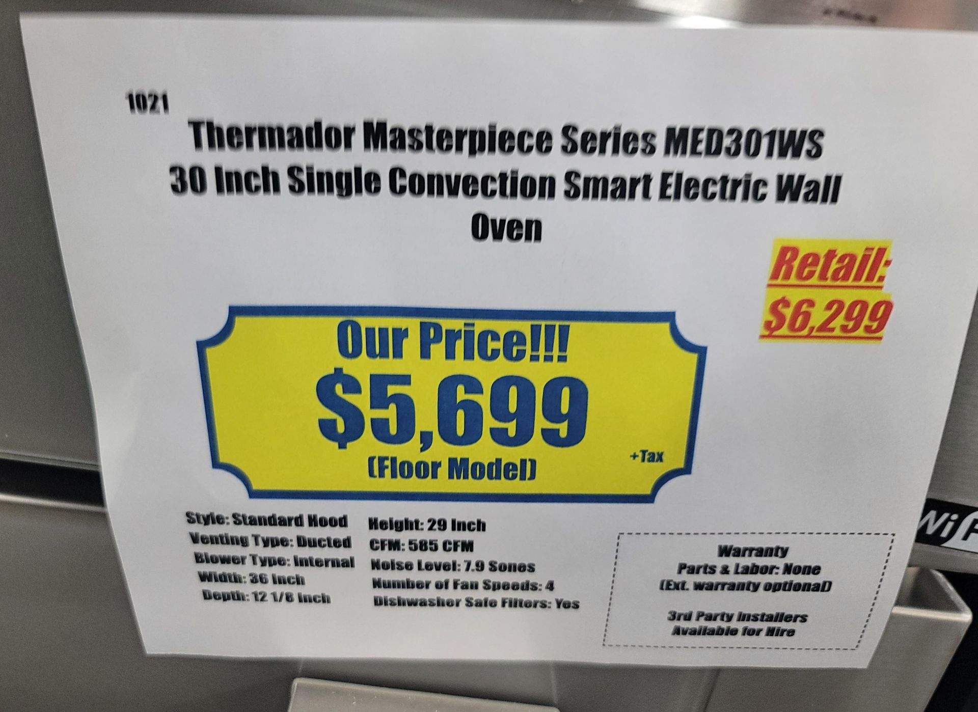 THERMADOR MASTERPIECE SERIES 30" SINGLE CONVECTION SMART ELECTRIC WALL OVEN W/ 4.5 CU. FT. - Image 4 of 4