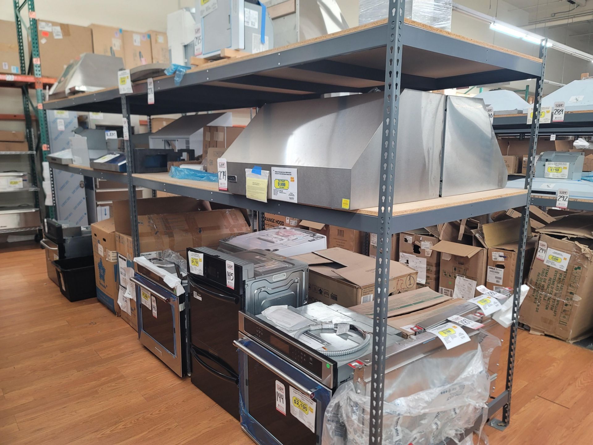 LOT - (2) SHELF UNITS, 8' X 4' X 7' HT, CONTENTS NOT INCLUDED, (DELAYED PICKUP UNTIL WEDNESDAY,