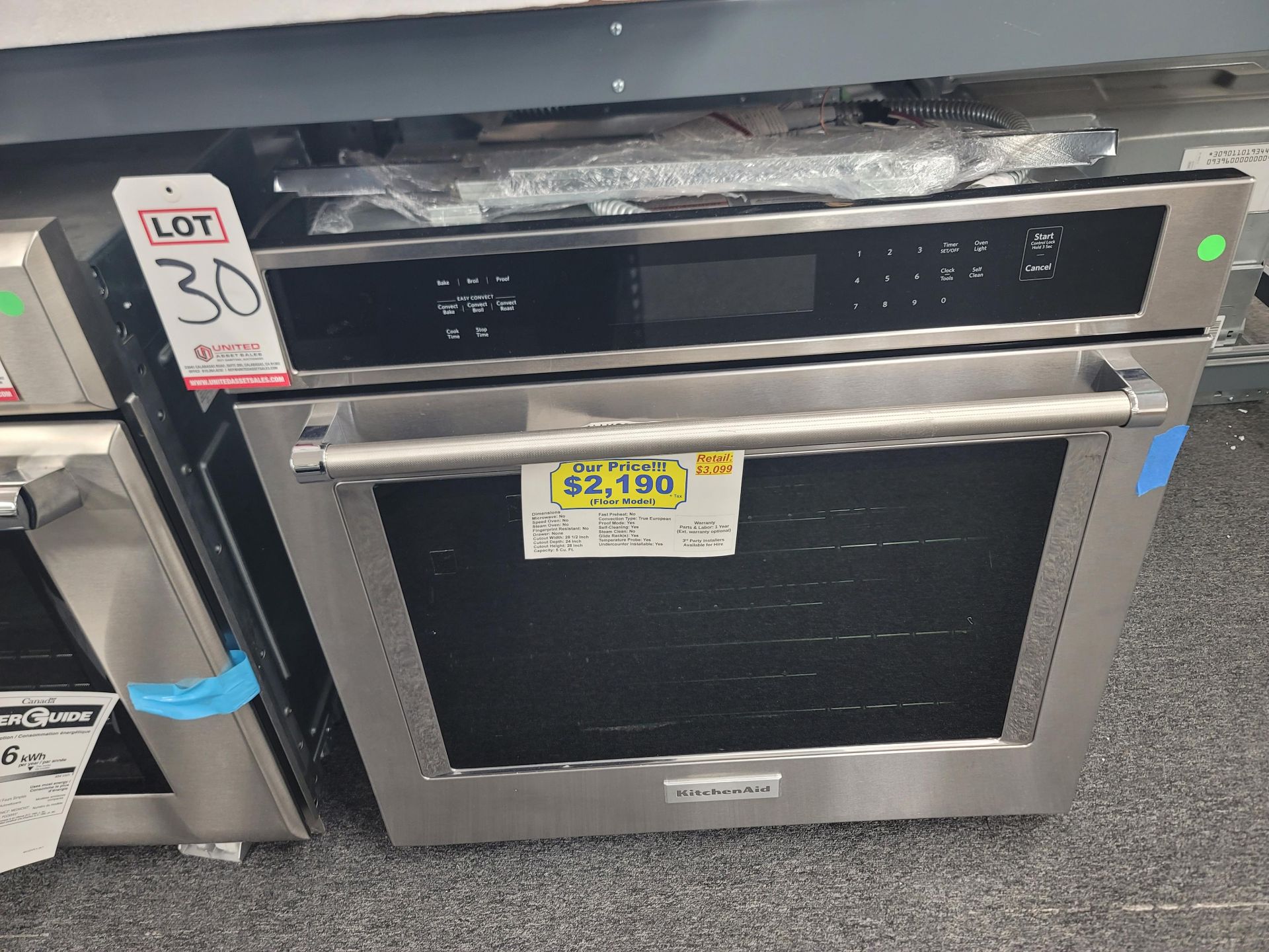 KITCHENAID 30" SINGLE CONVECTION ELECTRIC WALL OVEN W/ 5.0 CU. FT. CAPACITY IN STAINLESS STEEL,