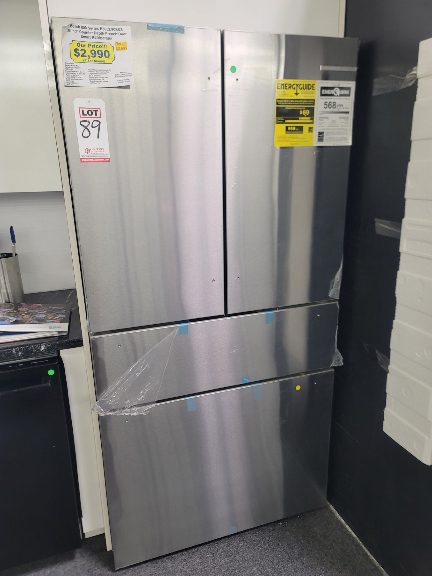 BOSCH 800 SERIES 36" COUNTER DEPTH FRENCH DOOR 14.5 CU. FT. REFRIGERATOR / 6.0 CU. FT. FREEZER /