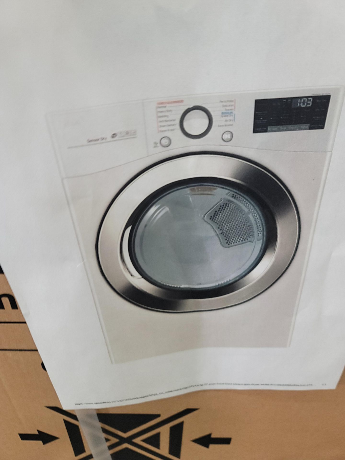 LG TURBOSTEAM SERIES 27" ELECTRIC SMART DRYER IN WHITE, 7.4 CU. FT. CAPACITY, STACKABLE, MODEL - Image 2 of 3