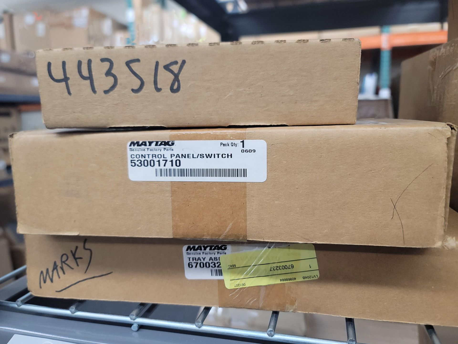 LOT - SHELF UNIT, 49" X 37" X 6' HT, W/ CONTENTS OF APPLIANCE REPLACEMENT PARTS - Image 7 of 14