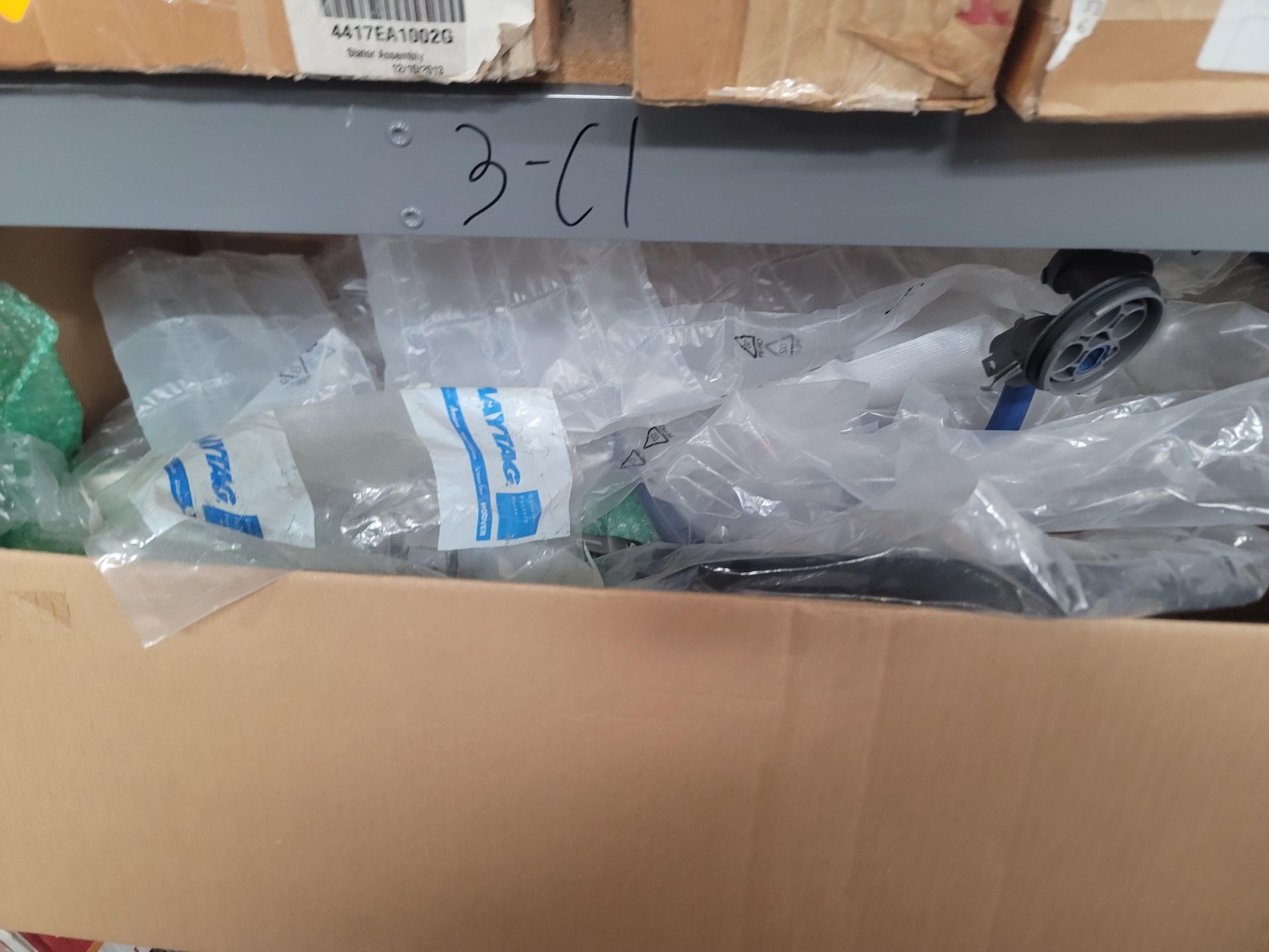 LOT - 8' SHELF UNIT W/ CONTENTS OF APPLIANCE REPLACEMENT PARTS - Image 12 of 20