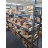 LOT - 8' SHELF UNIT W/ CONTENTS OF APPLIANCE REPLACEMENT PARTS