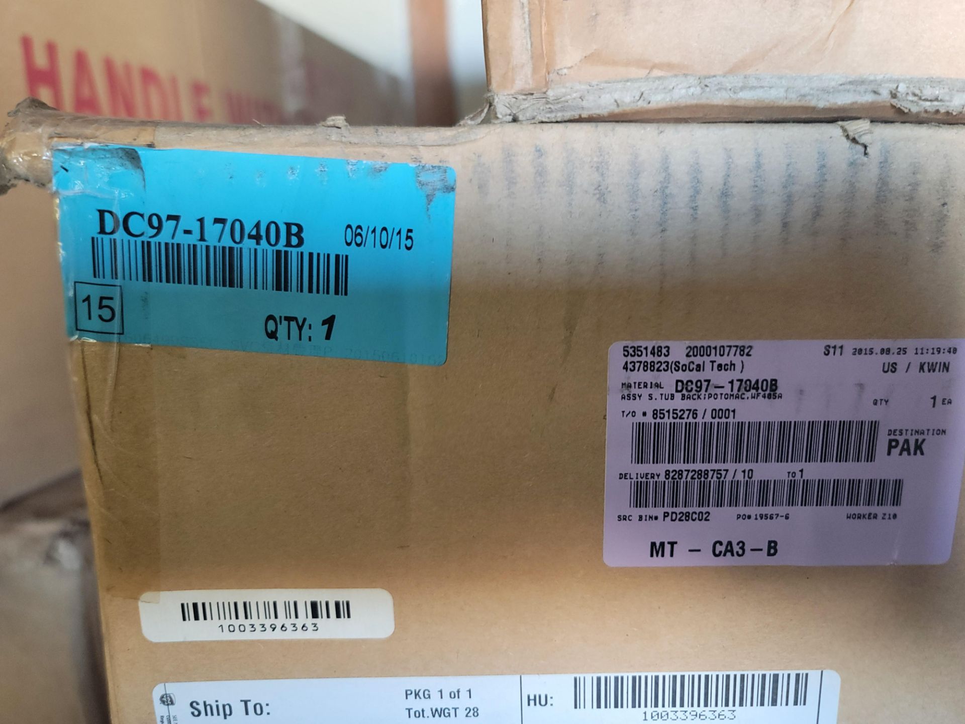 LOT - (1) SHELF OF BOXED APPLIANCE REPLACEMENT PARTS, APPROX. (13) CARTONS, PALLET OF SIGNAGE - Image 5 of 12