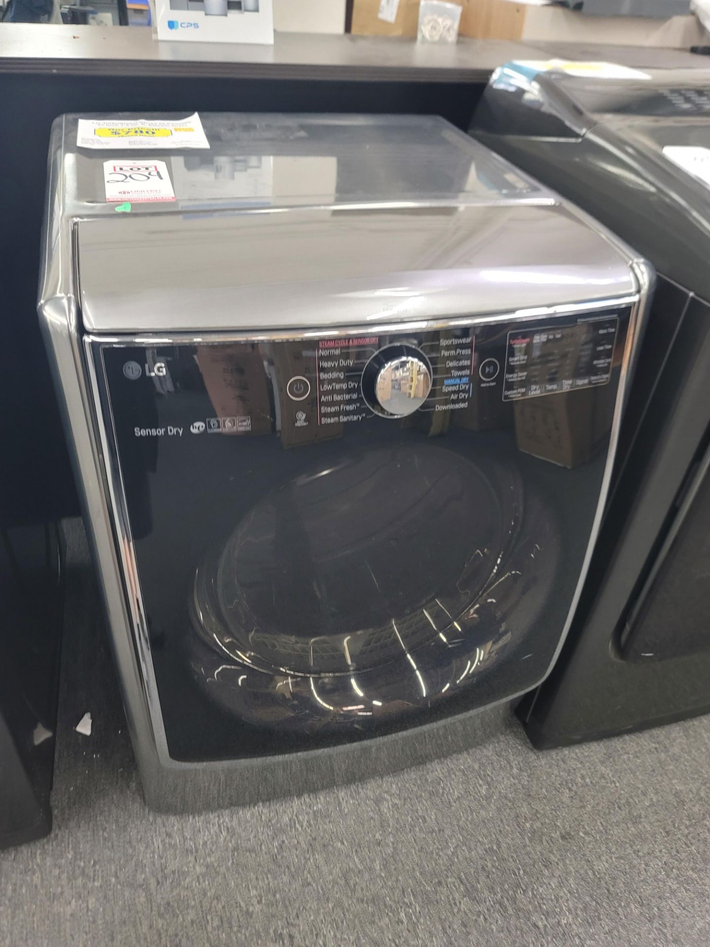 LG TURBOSTEAM SERIES 27" ELECTRIC DRYER IN GRAPHITE STEEL, 7.4 CU. FT. CAPACITY, MODEL DLEX5000V