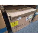 MONOGRAM 30" WALL MOUNT CHIMNEY RANGE HOOD, MODEL ZVW8301SWSS, IN ORIGINAL CARTON