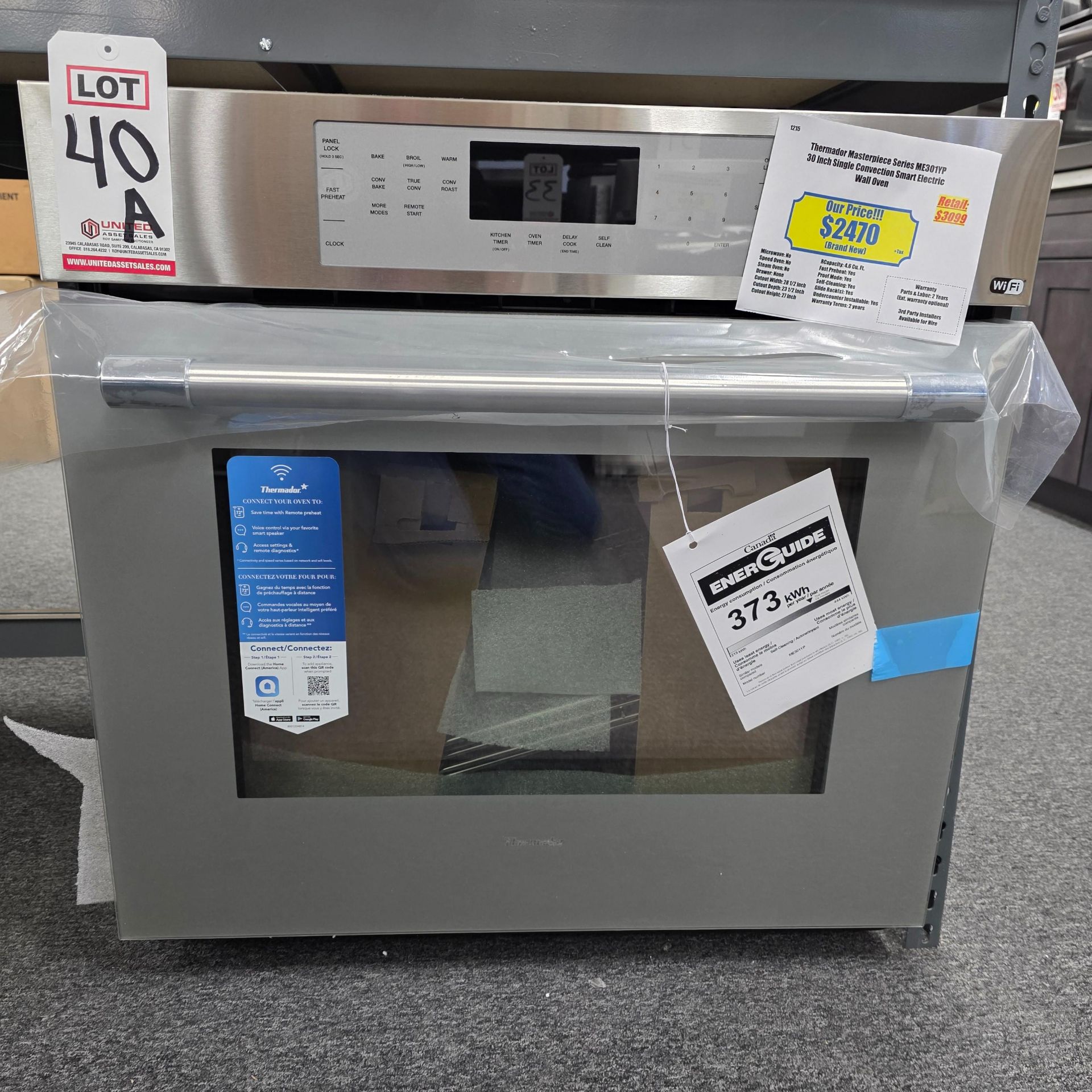 THERMADOR MASTERPIECE SERIES 30" SINGLE CONVECTION SMART ELECTRIC WALL OVEN W/ 4.6 CU. FT.