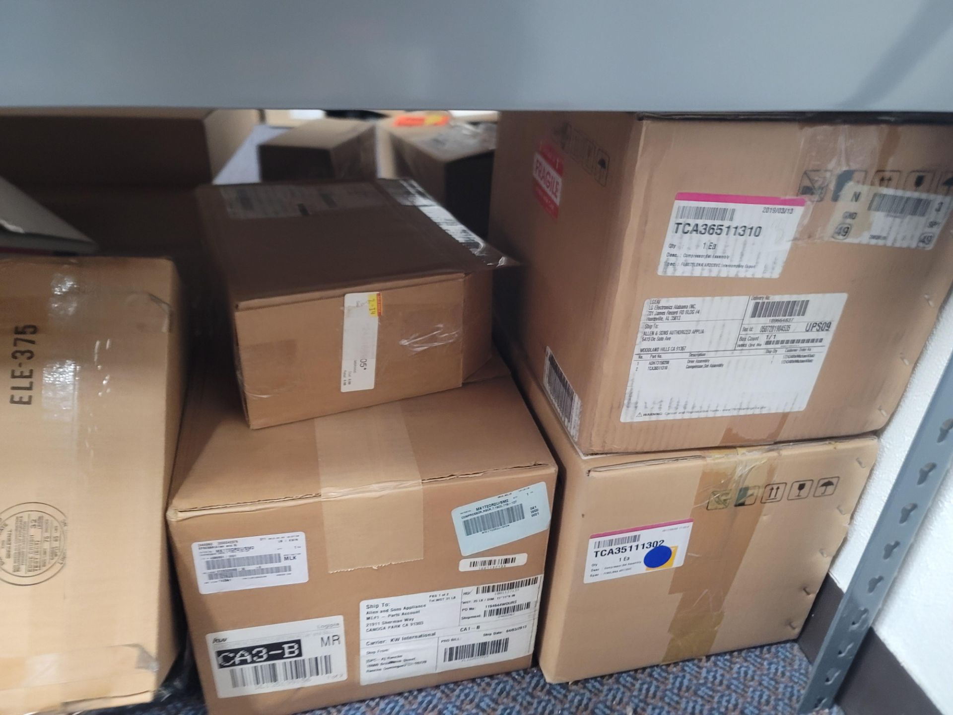 LOT - 8' SHELF UNIT W/ CONTENTS OF APPLIANCE REPLACEMENT PARTS - Image 14 of 16