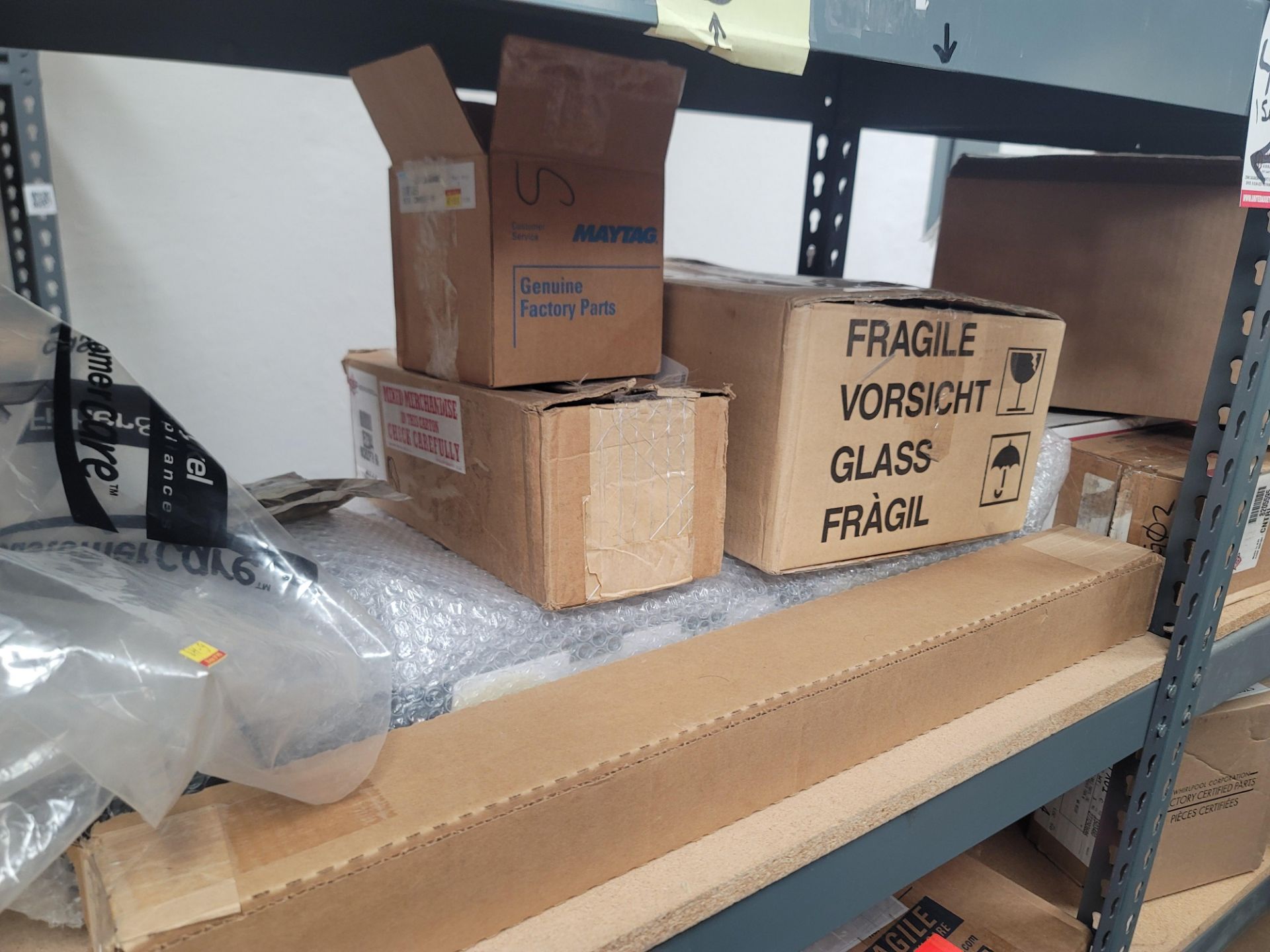 LOT - 8' SHELF UNIT W/ CONTENTS OF APPLIANCE REPLACEMENT PARTS - Image 9 of 19