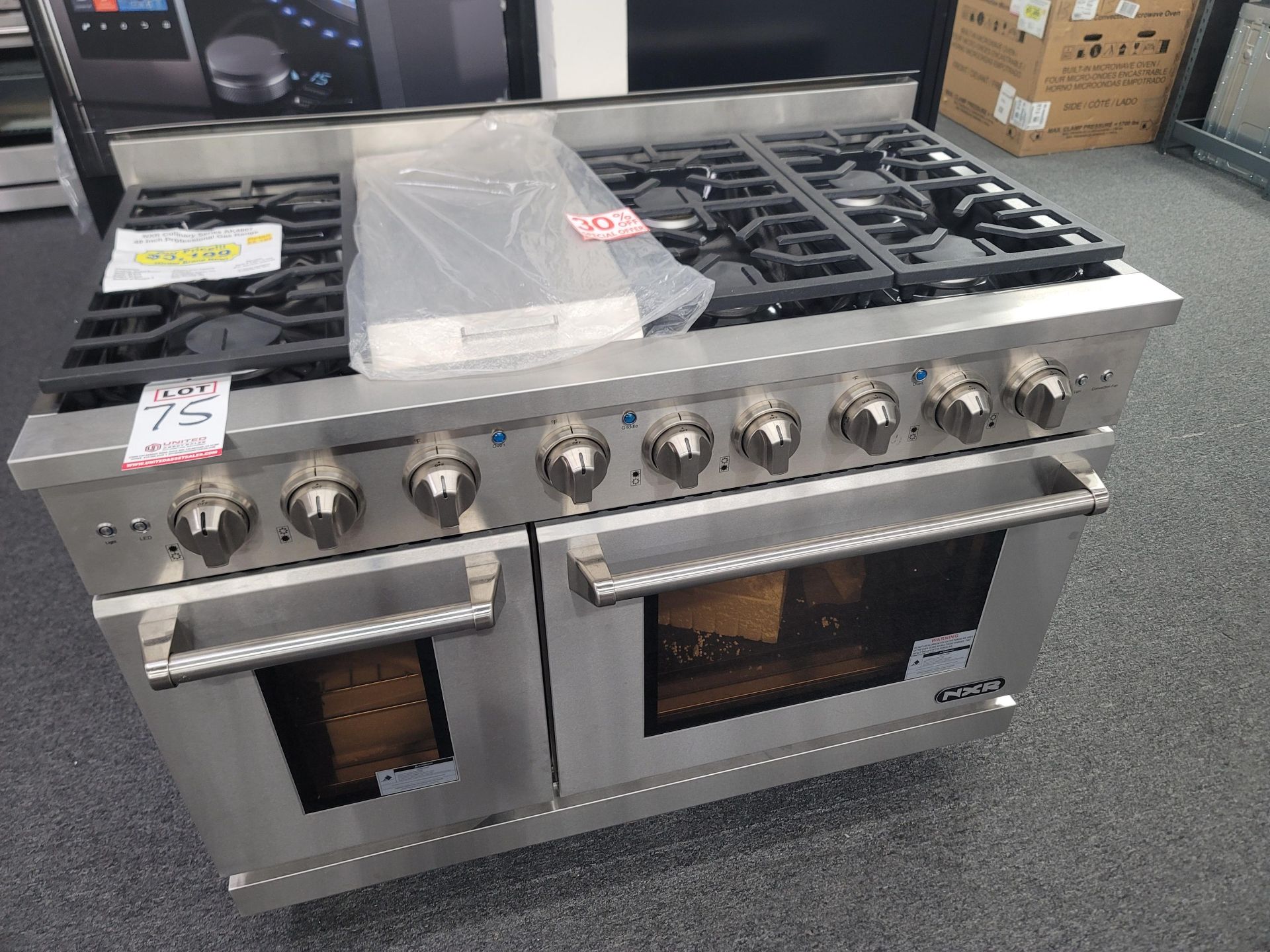 NXR CULINARY SERIES 48" PROFESSIONAL GAS RANGE W/ (6) BURNERS AND 4.5 CU. FT. OVEN CAPACITY IN