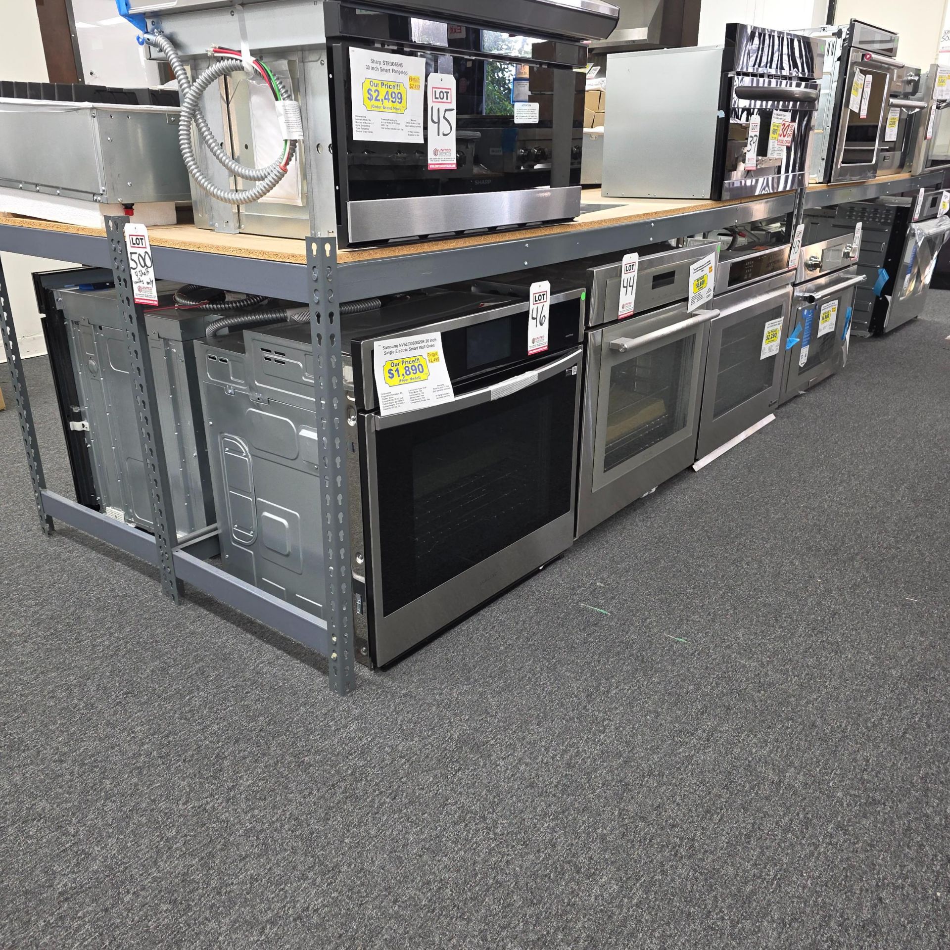 LOT - (4) SHELF UNITS, 8' X 2' X 3' HT, CONTENTS NOT INCLUDED, (DELAYED PICKUP UNTIL WEDNESDAY, - Image 2 of 4