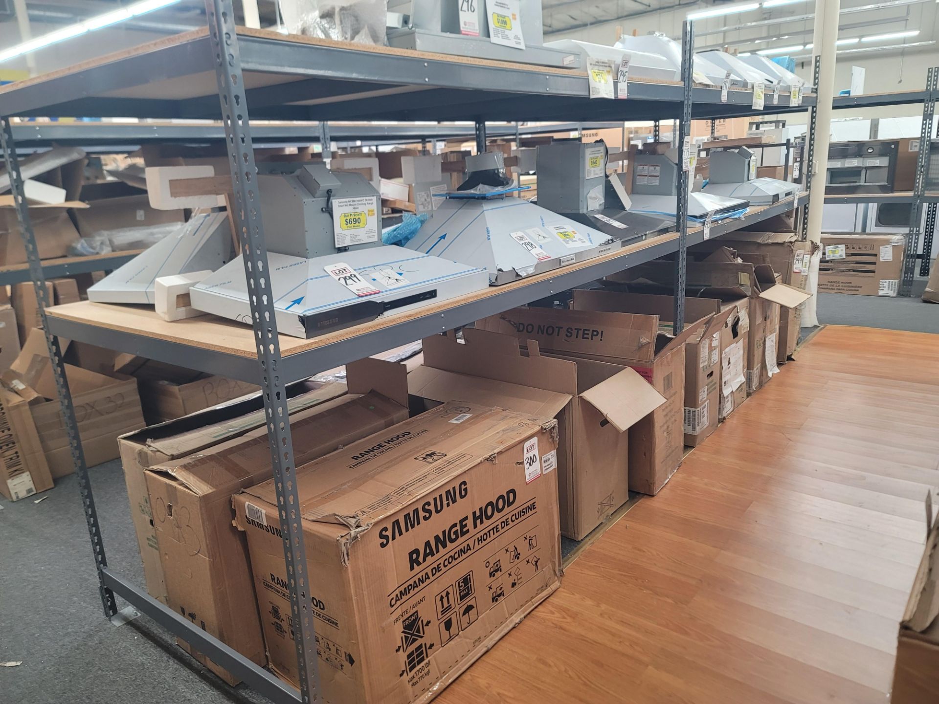 LOT - (2) SHELF UNITS, 8' X 4' X 7' HT, CONTENTS NOT INCLUDED, (DELAYED PICKUP UNTIL WEDNESDAY,