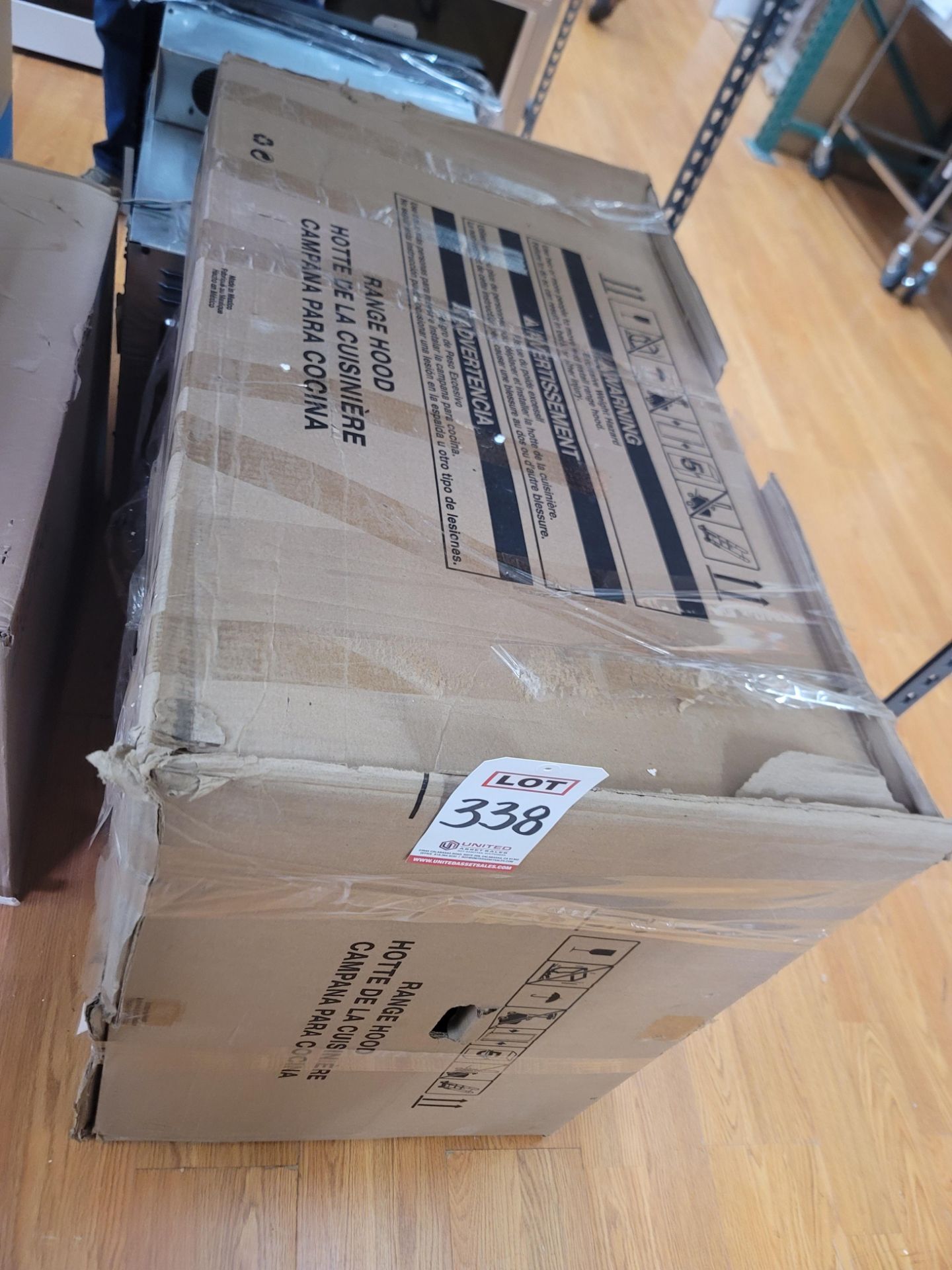 KITCHENAID 36" ISLAND CHIMNEY RANGE HOOD, MODEL KVIB606DSS, IN ORIGINAL CARTON