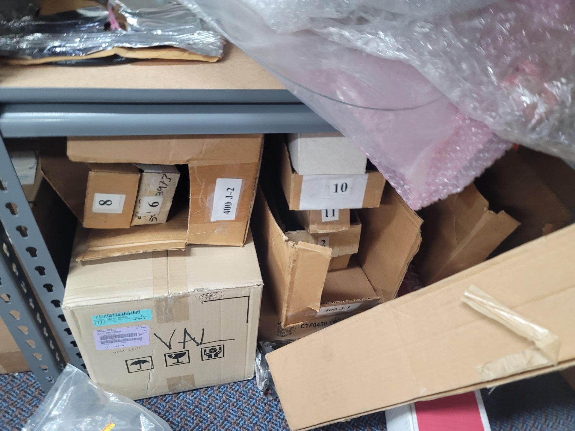 LOT - ALL ITEMS ON WALL INCLUDING CORNER, W/ (2) SHELF UNITS FILLED W/ APPLIANCE REPLACEMENT PARTS - Image 14 of 15