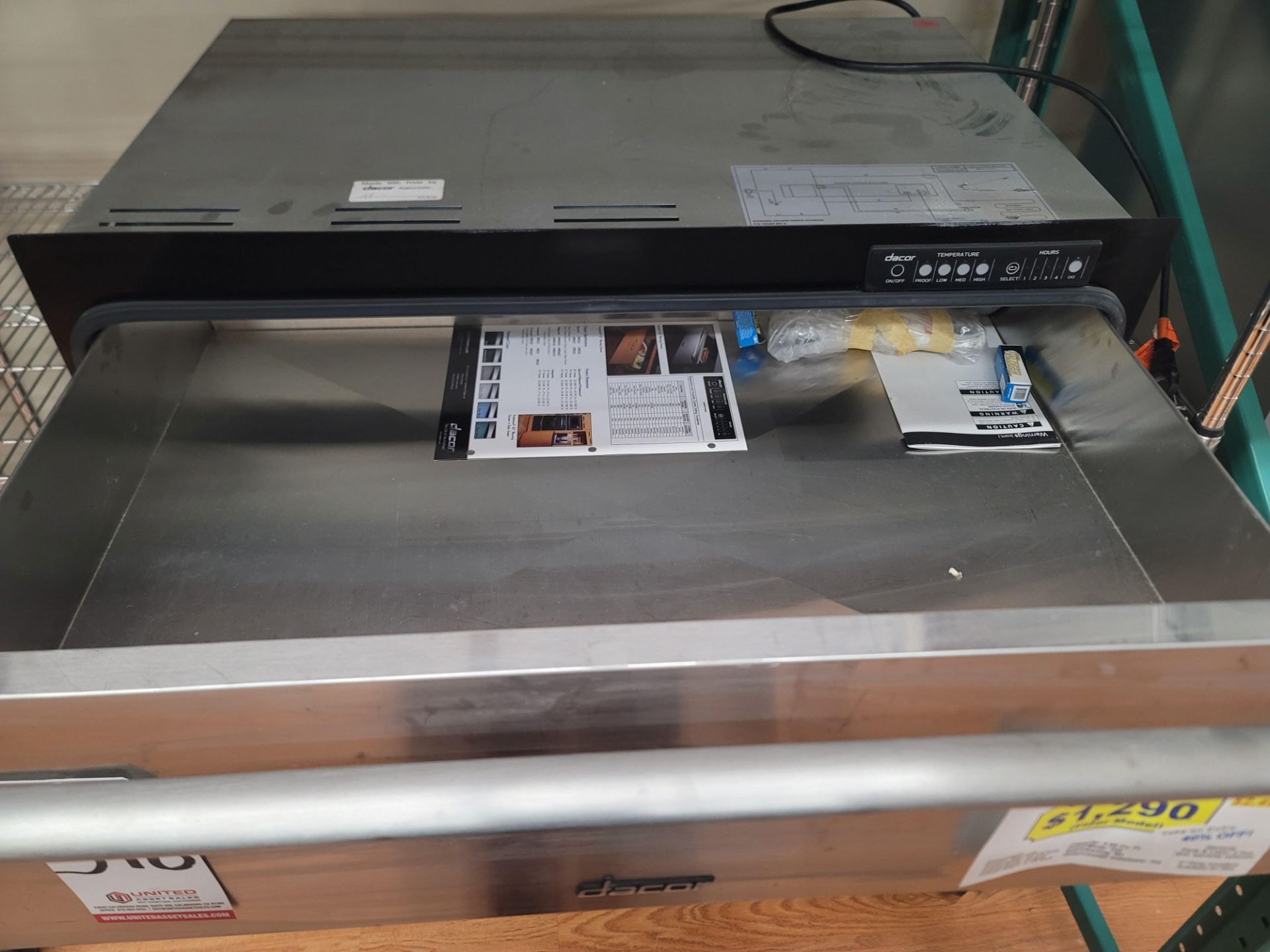 DACOR RENAISSANCE EPICURE 36" WARMING DRAWER, MODEL EWD36SCH - Image 2 of 3