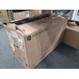 GE 30" WALL MOUNT PYRAMID CHIMNEY HOOD, MODEL JVW5301SJSS, IN ORIGINAL CARTON