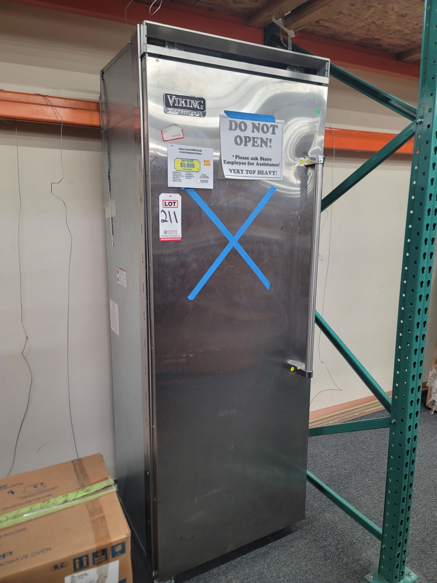 VIKING 5 SERIES 30" REFRIGERATOR COLUMN, 18.4 CU. FT. CAPACITY, MODEL VCRB5303LBU, (NOTE: DOOR IS