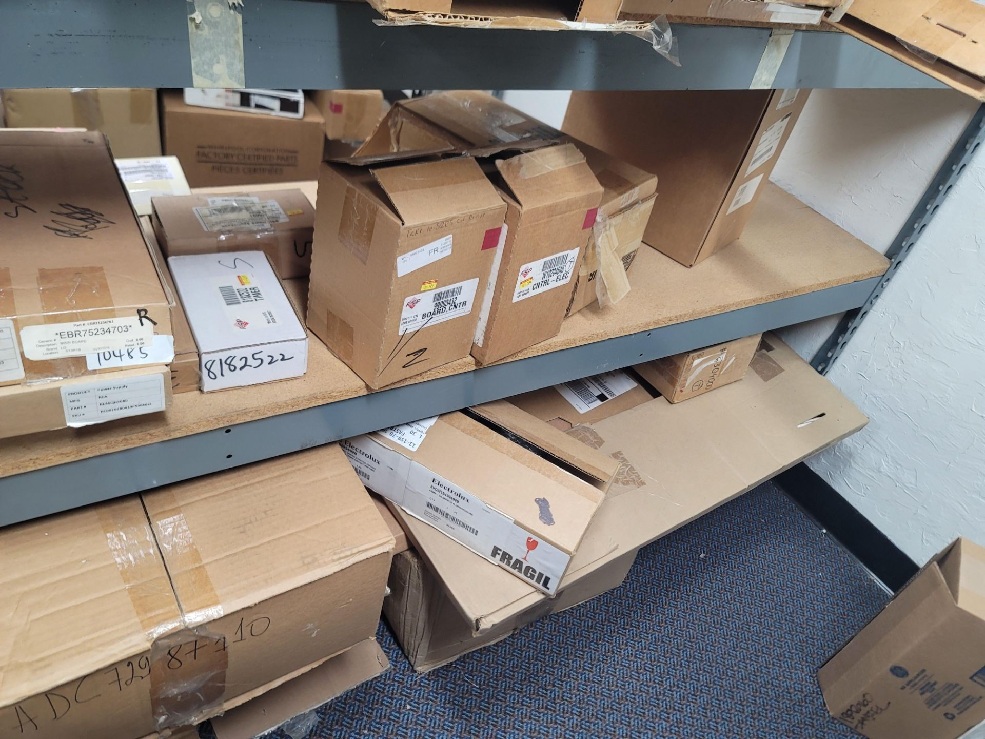 LOT - 8' SHELF UNIT W/ CONTENTS OF APPLIANCE REPLACEMENT PARTS - Image 19 of 21