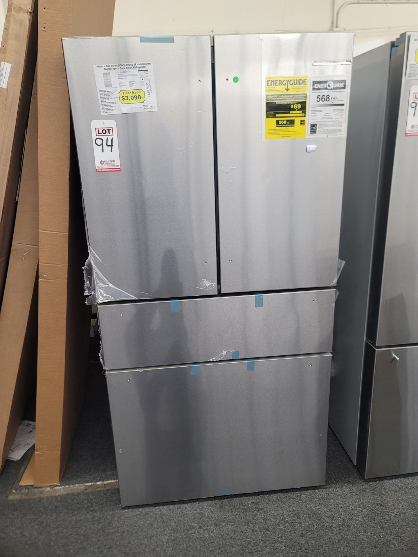 BOSCH 800 SERIES 36" COUNTER DEPTH FRENCH DOOR 15 CU. FT. REFRIGERATOR / 6.0 CU. FT. FREEZER / 21