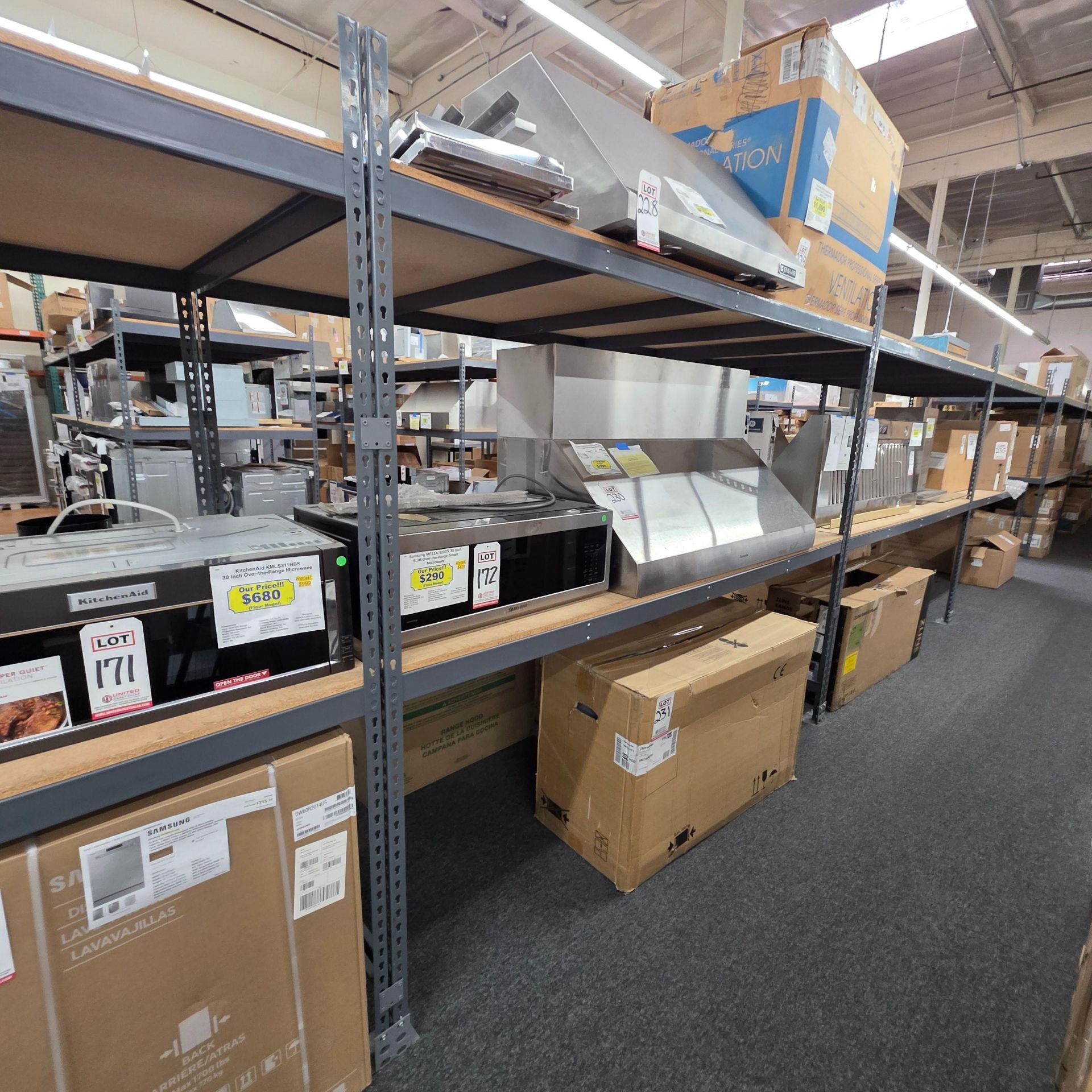 LOT - (4) SHELF UNITS, 8' X 4' X 7' HT, CONTENTS NOT INCLUDED, (DELAYED PICKUP UNTIL WEDNESDAY, - Image 2 of 5