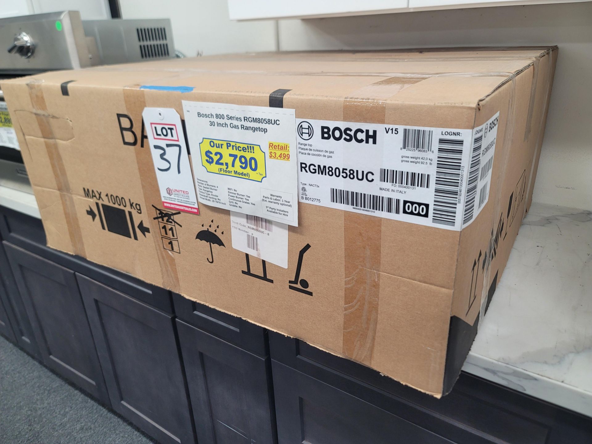 BOSCH 800 SERIES 30" GAS RANGETOP W/ (4) BURNERS IN STAINLESS STEEL, MODEL RGM8058UC - Image 2 of 3