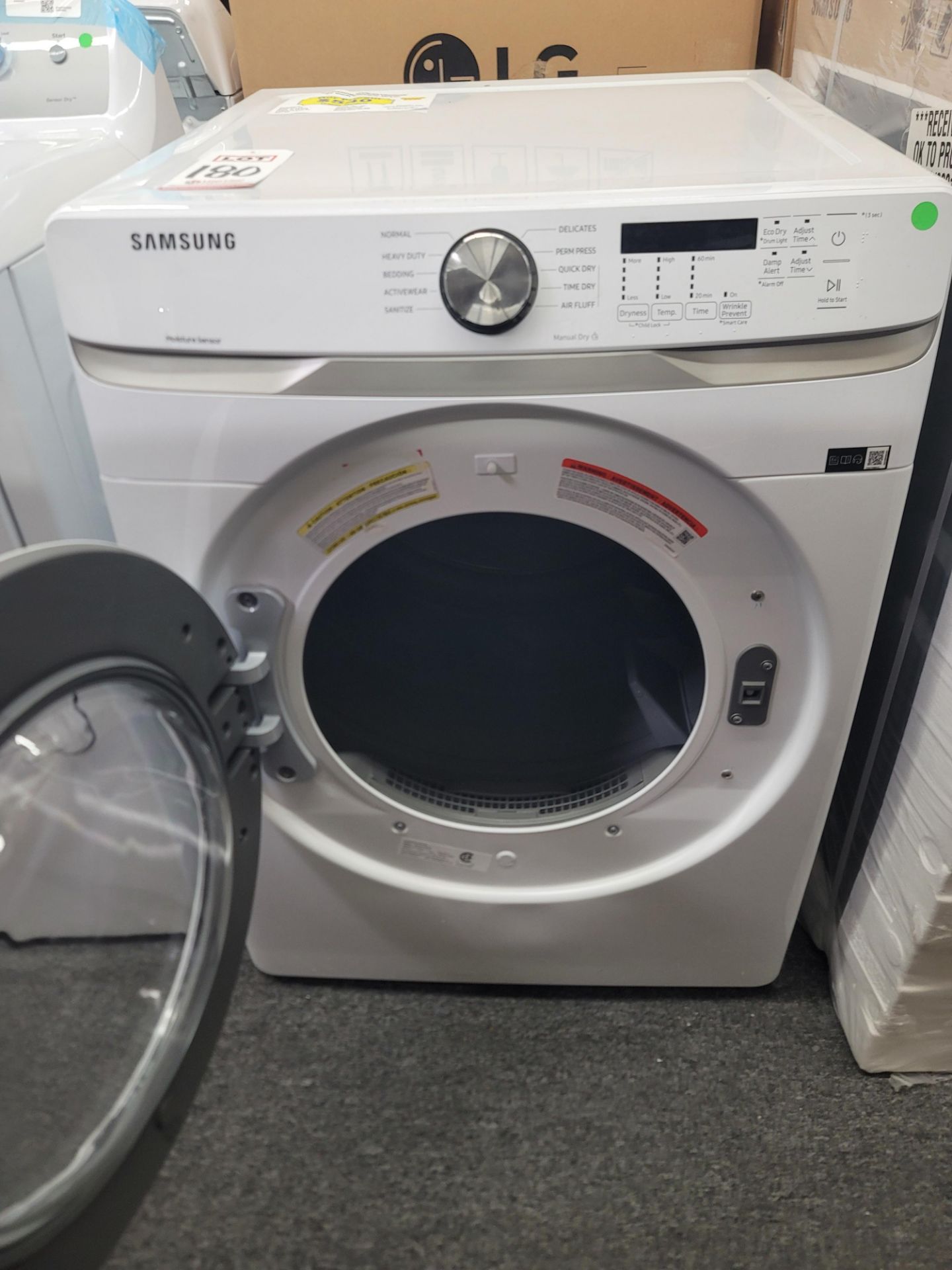 SAMSUNG 27" ELECTRIC DRYER IN WHITE, 7.5 CU. FT. CAPACITY, STACKABLE, MODEL DVE45T6000W - Image 2 of 3