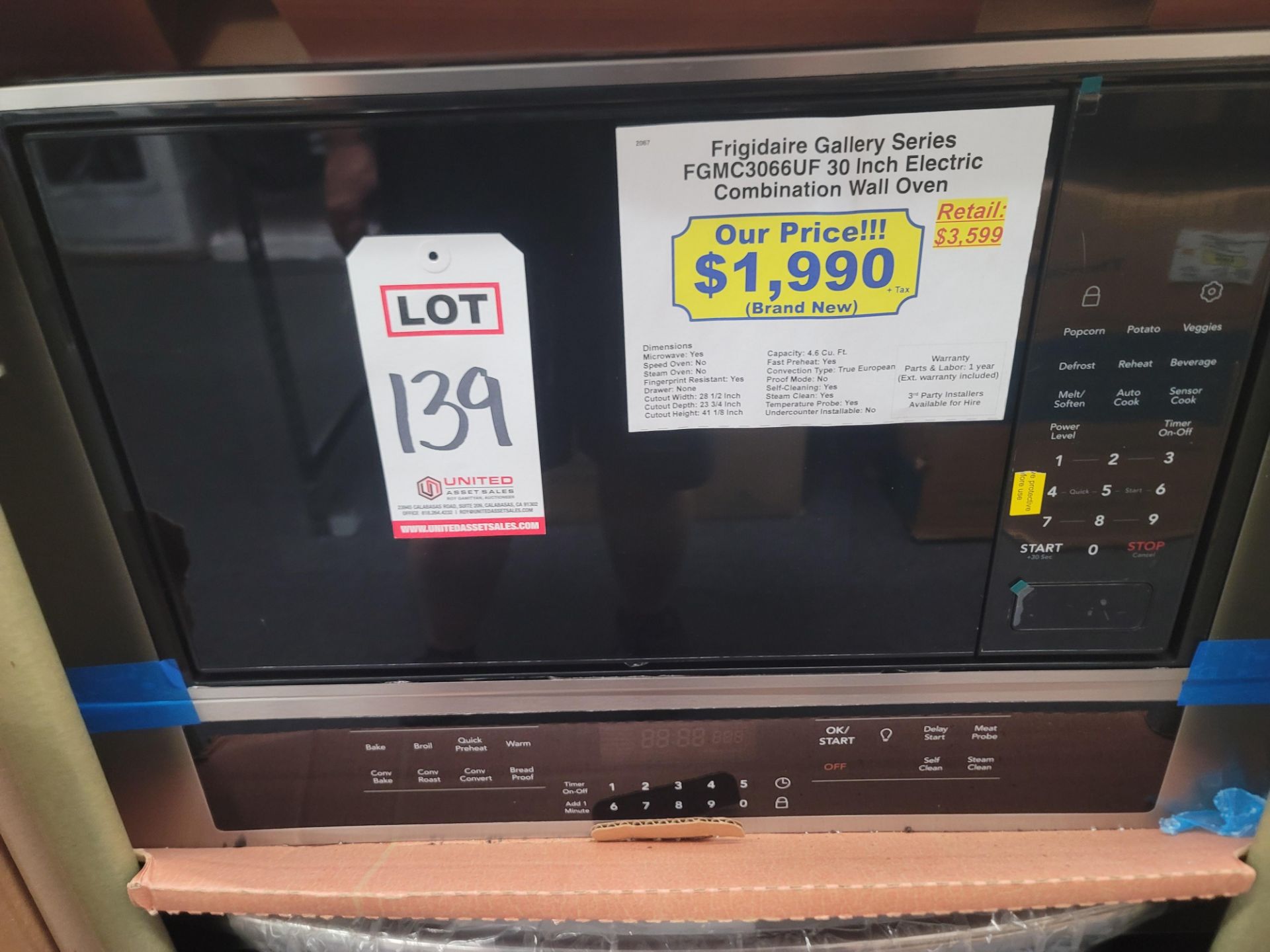 FRIGIDAIRE GALLERY SERIES 30" ELECTRIC COMBINATION MICROWAVE & WALL OVEN IN STAINLESS STEEL, MODEL - Image 2 of 5