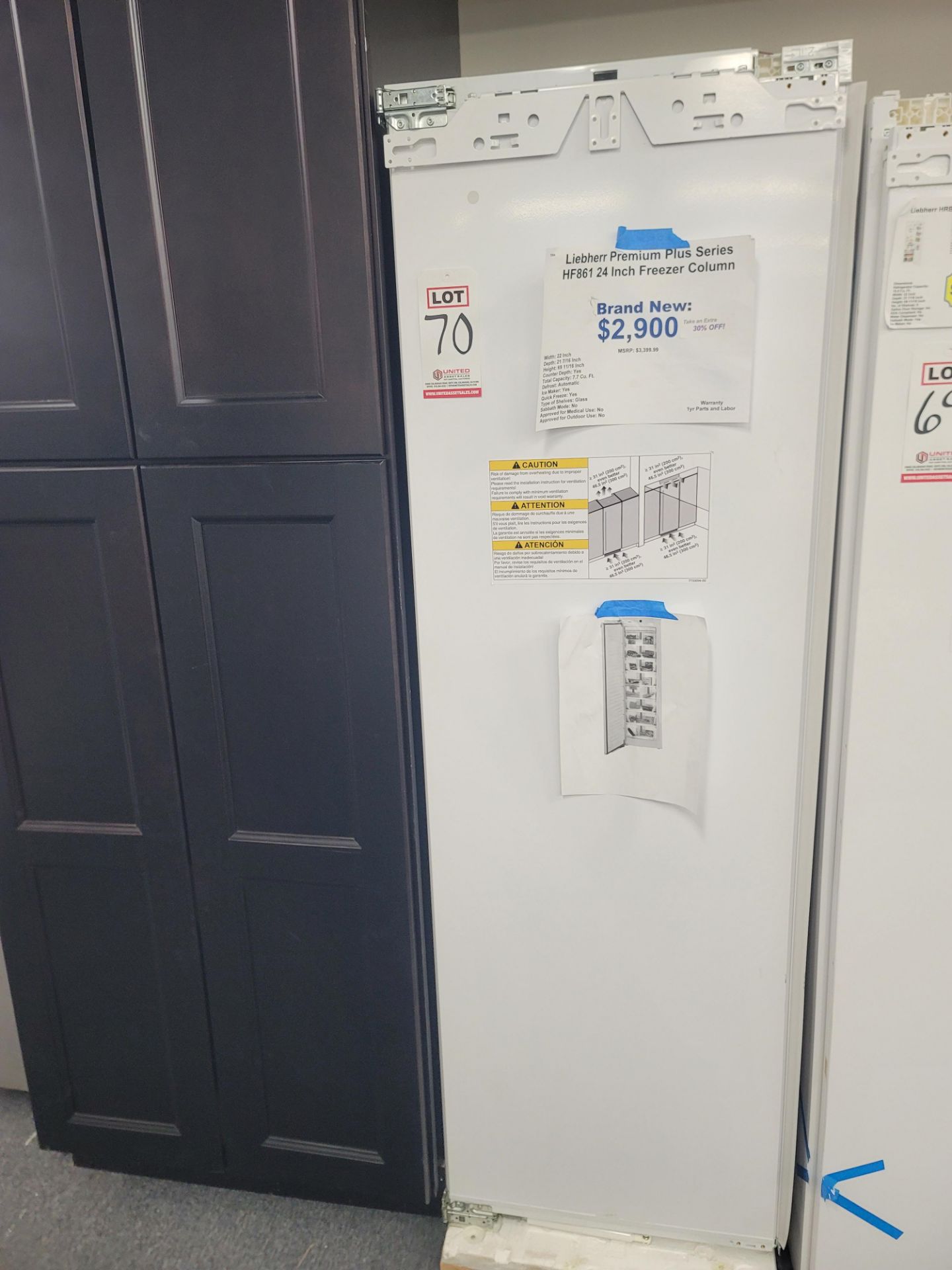 LIEBHERR 24" FREEZER COLUMN W/ 7.7 CU. FT. CAPACITY, MODEL HF861, (NOTE: WE DO NOT HAVE THE FINISHED