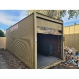 26' STORAGE CONTAINER, PULL-DOWN DOOR HAS DAMAGE, CONTENTS NOT INCLUDED