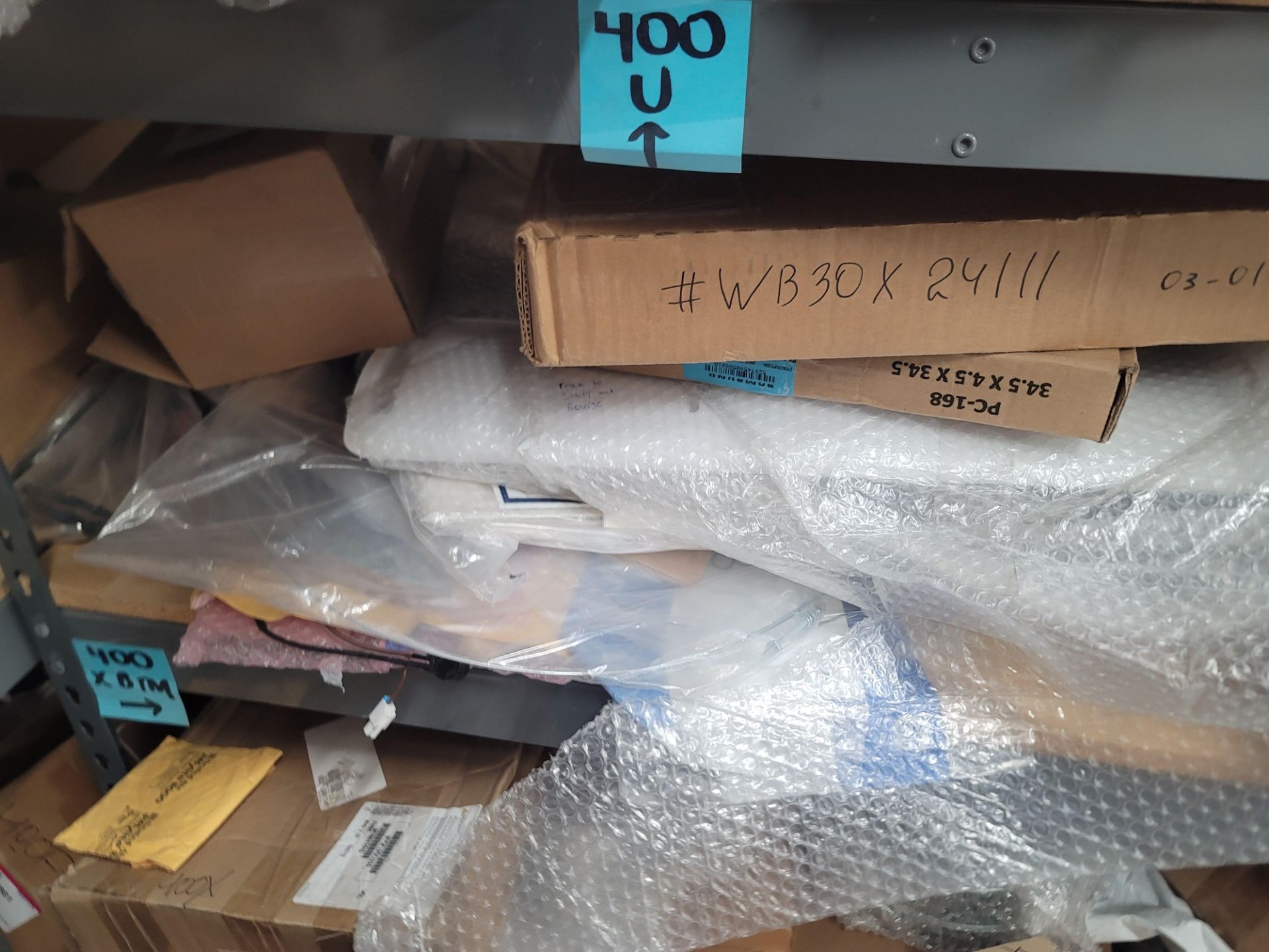 LOT - 8' SHELF UNIT W/ CONTENTS OF APPLIANCE REPLACEMENT PARTS - Image 12 of 16