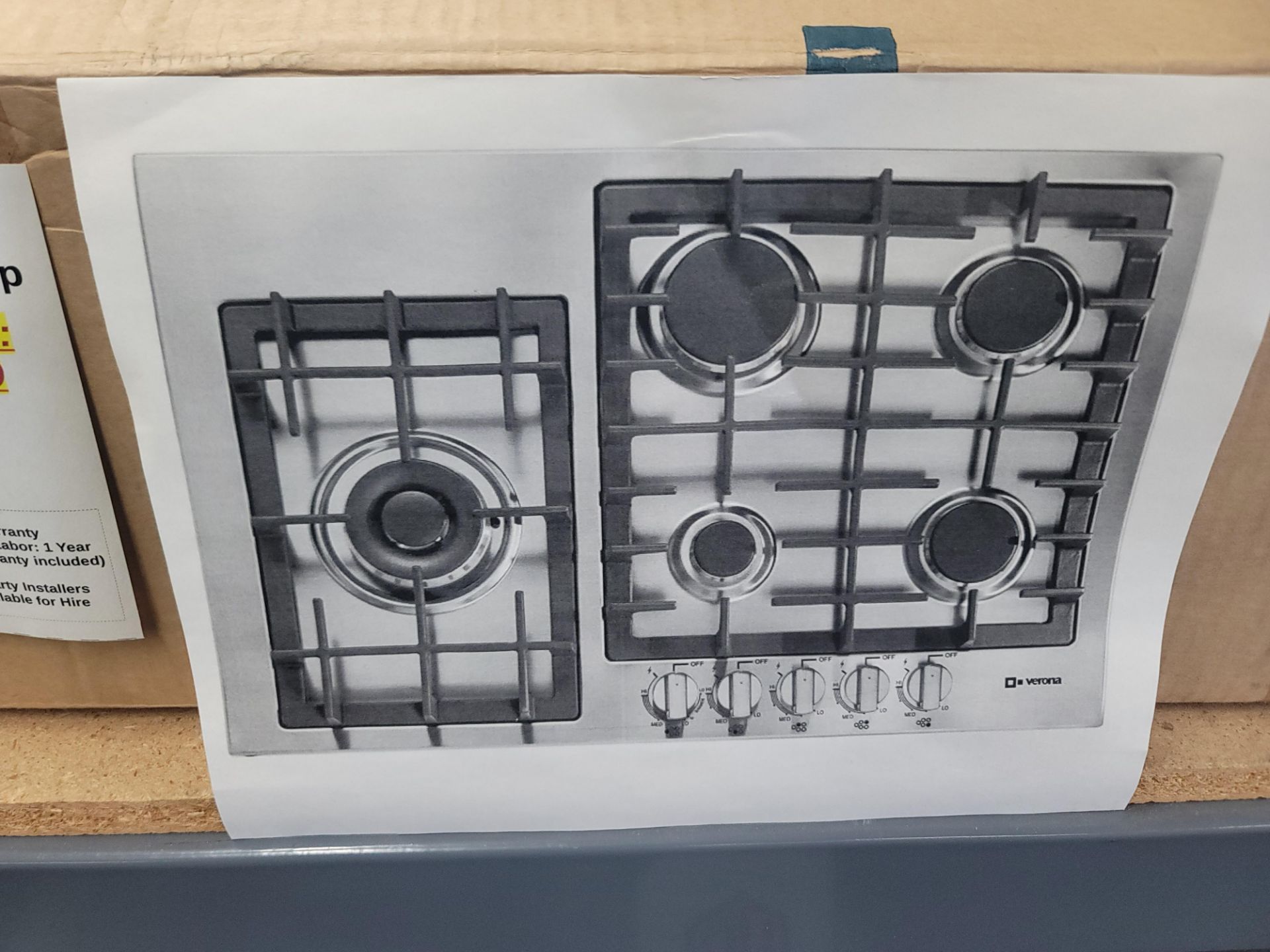 VERONA DESIGNER SERIES 30" GAS COOKTOP W/ (5) BURNERS IN STAINLESS STEEL, MODEL VECTGM305SS - Image 2 of 4