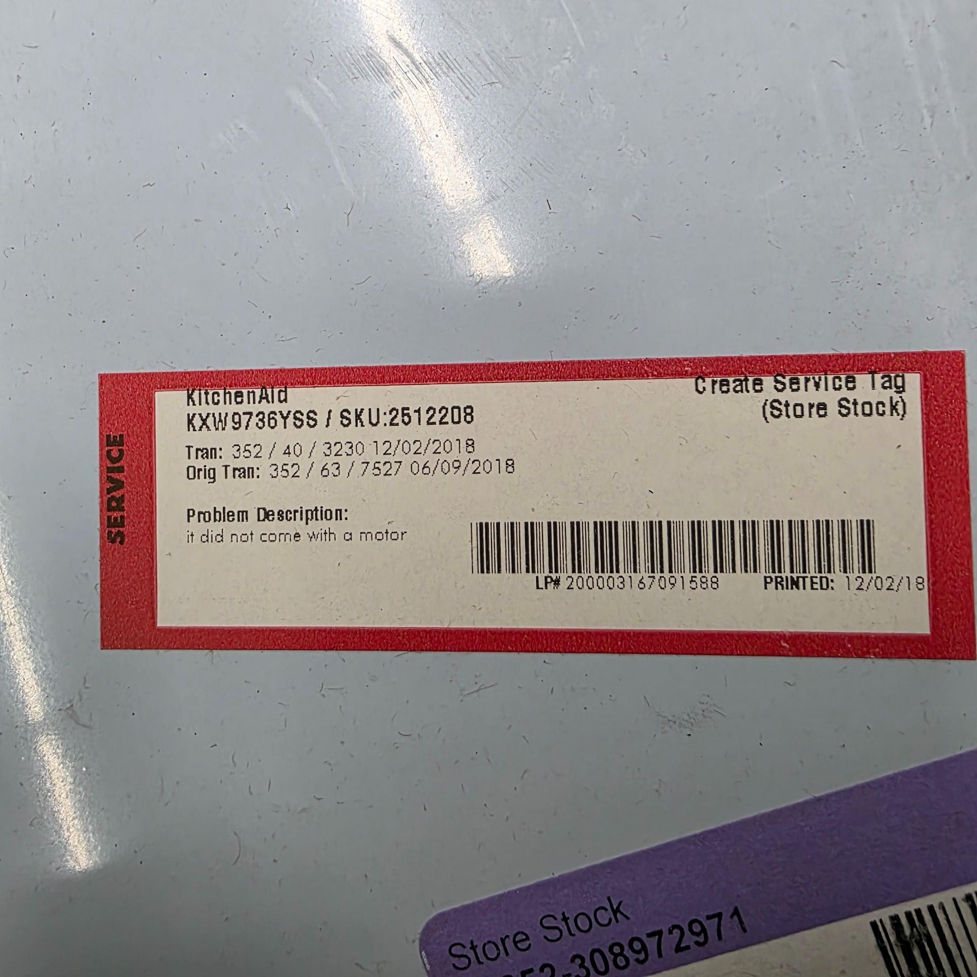 KITCHENAID 36" WALL MOUNT CHIMNEY RANGE HOOD, MODEL KXW9736YSS, IN ORIGINAL CARTON - Image 4 of 4