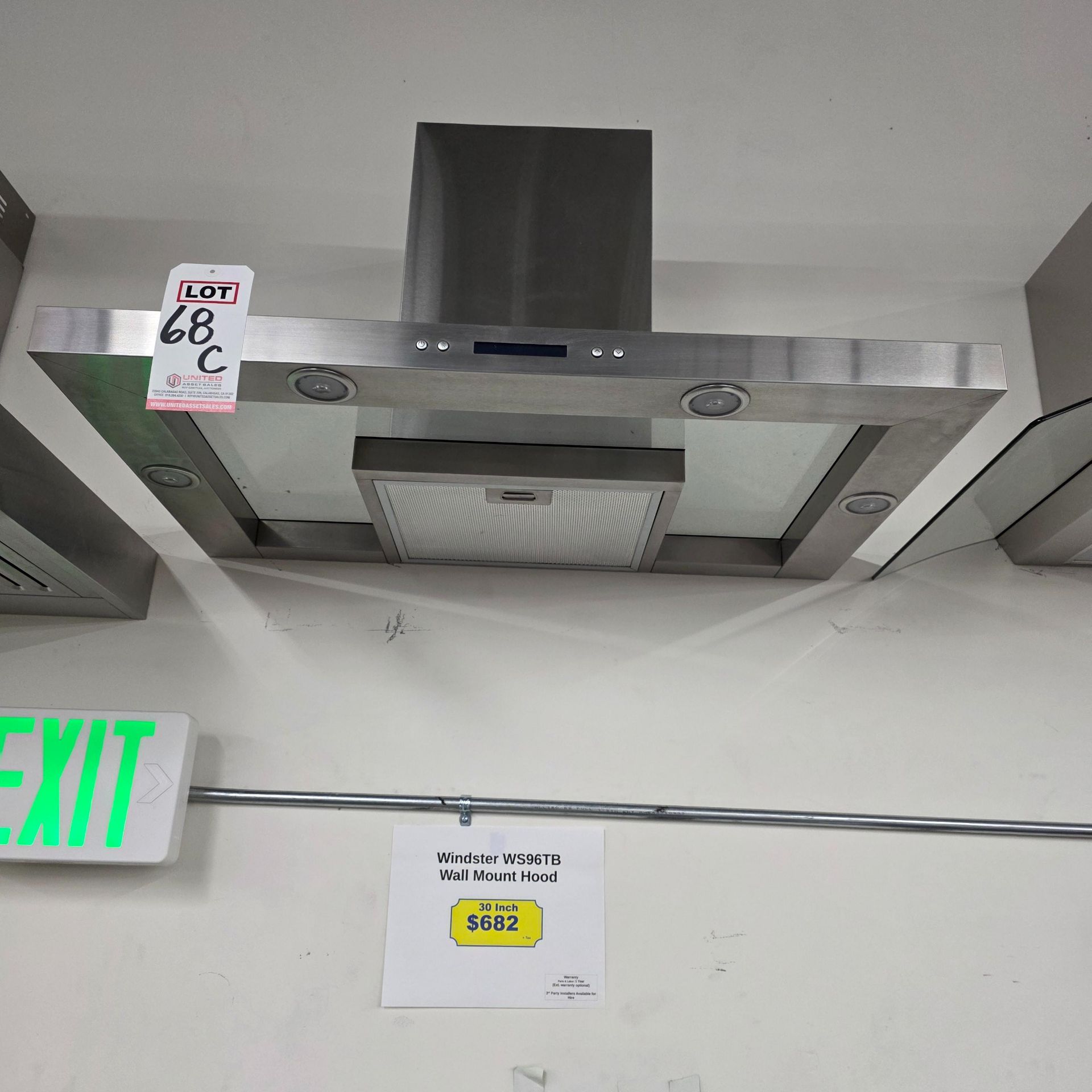 WINDSTER 36" WALL MOUNT HOOD, MODEL WS96TB, (NOTE: SHELL ONLY - NO INTERNAL PARTS, FOR DISPLAY