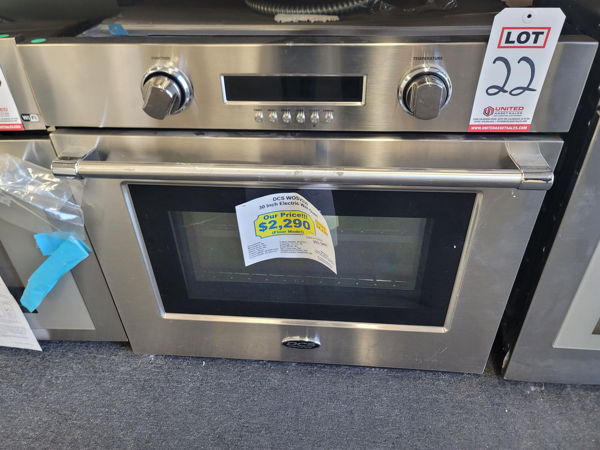 DCS 30" ELECTRIC WALL OVEN W/ 4.1 CU. FT. CAPACITY IN STAINLESS STEEL, MODEL WOSV230