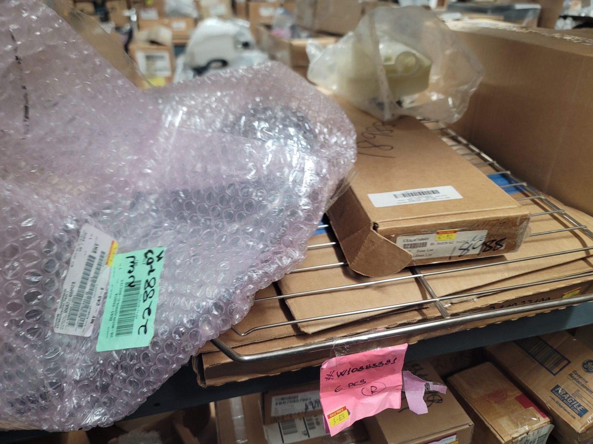 LOT - 8' SHELF UNIT W/ CONTENTS OF APPLIANCE REPLACEMENT PARTS - Image 7 of 19