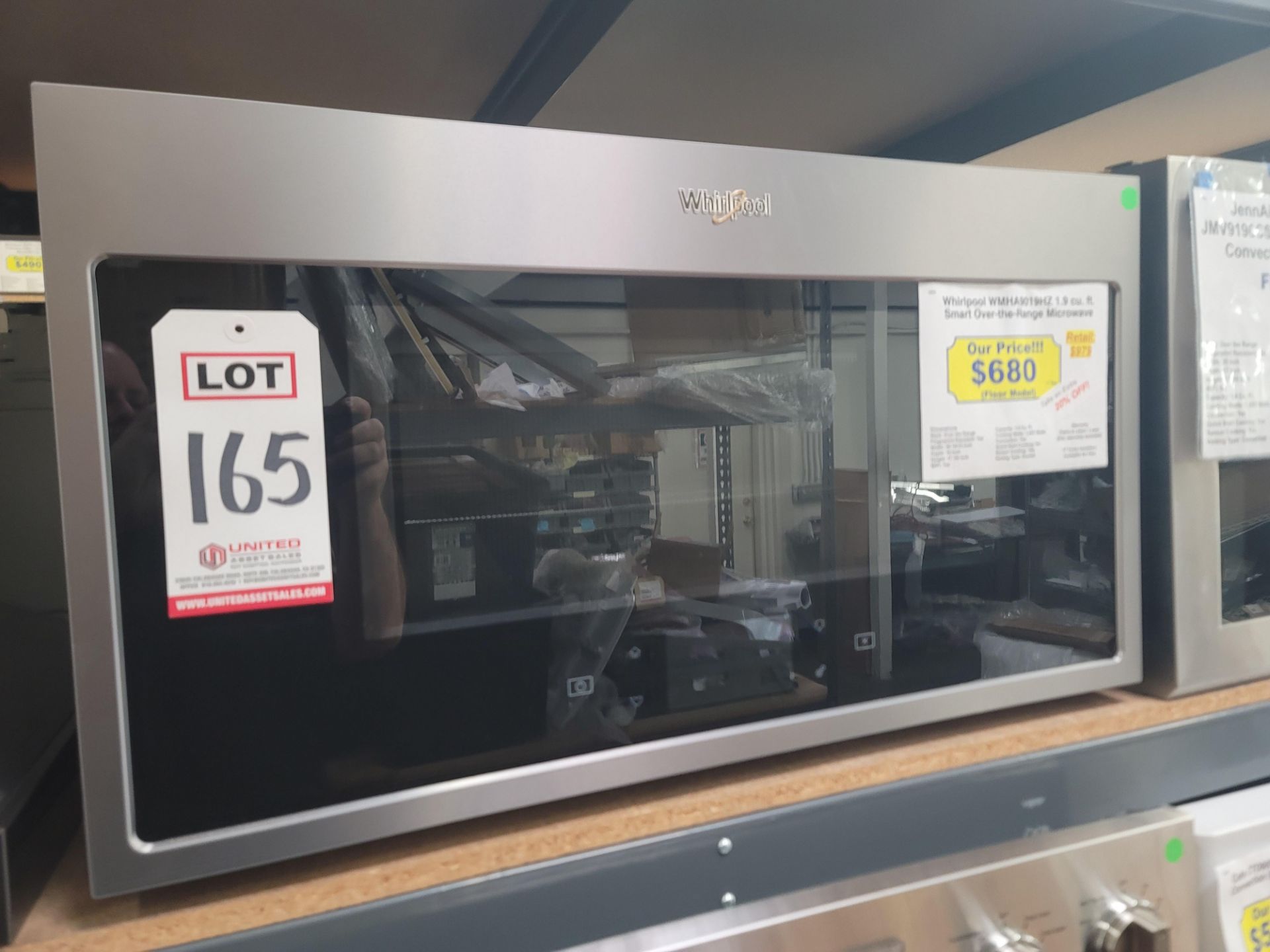 WHIRLPOOL SMART OVER-THE-RANGE 30" MICROWAVE OVEN IN STAINLESS STEEL, 1,600 COOKING WATTS, 1.9 CU.