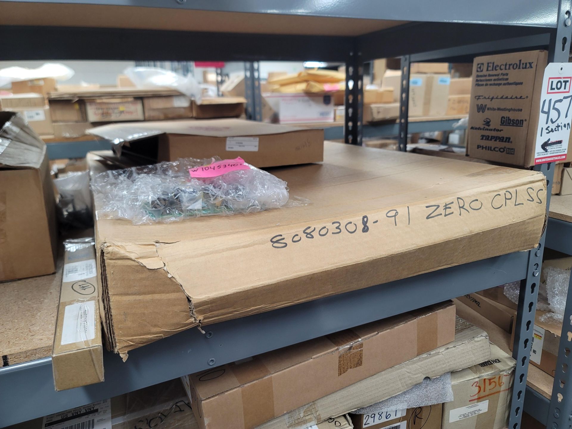 LOT - 8' SHELF UNIT W/ CONTENTS OF APPLIANCE REPLACEMENT PARTS - Image 11 of 33