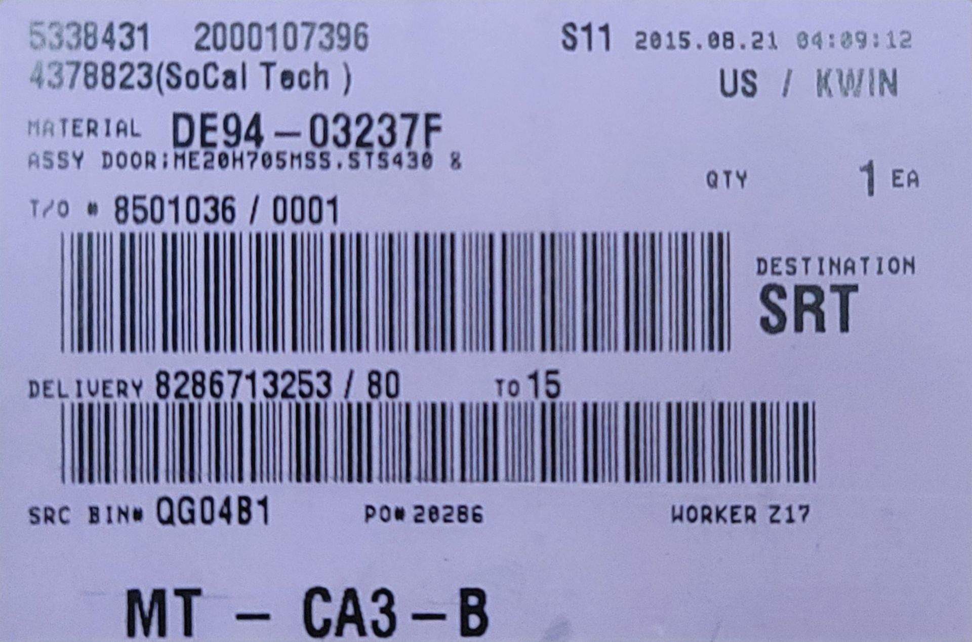 LOT - (1) SHELF OF BOXED APPLIANCE REPLACEMENT PARTS, APPROX. (11) CARTONS - Image 2 of 8
