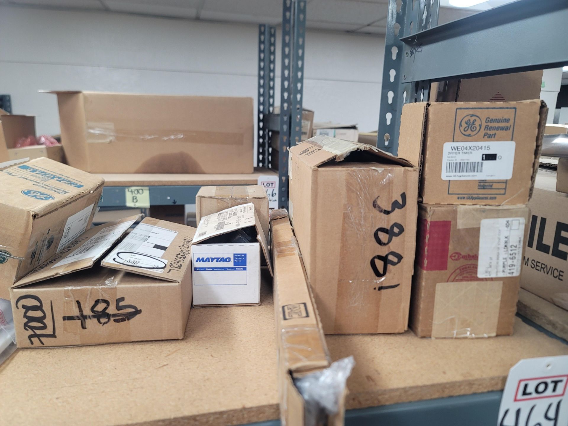 LOT - 8' SHELF UNIT W/ CONTENTS OF APPLIANCE REPLACEMENT PARTS - Image 2 of 21