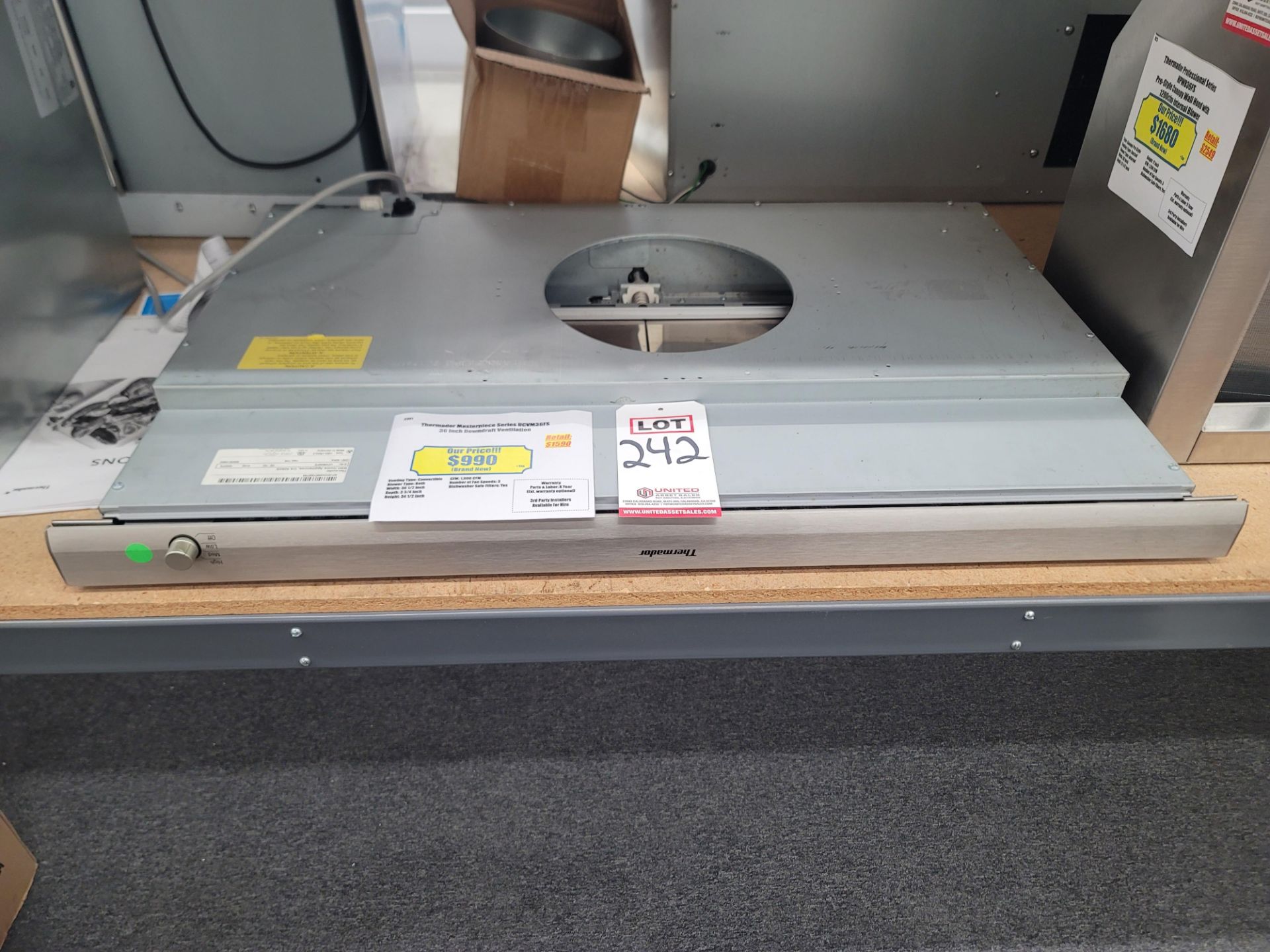 THERMADOR MASTERPIECE SERIES 36" DOWNDRAFT VENTILATION, MODEL UCVM36FS