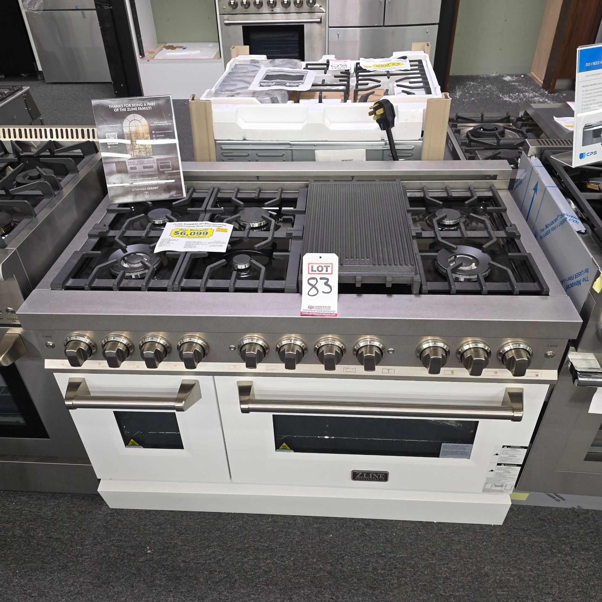 ZLINE 48" FREESTANDING PROFESSIONAL DUAL FUEL RANGE W/ (6) GAS BURNERS PLUS GRIDDLE AND 4.0 CU. - Image 2 of 4