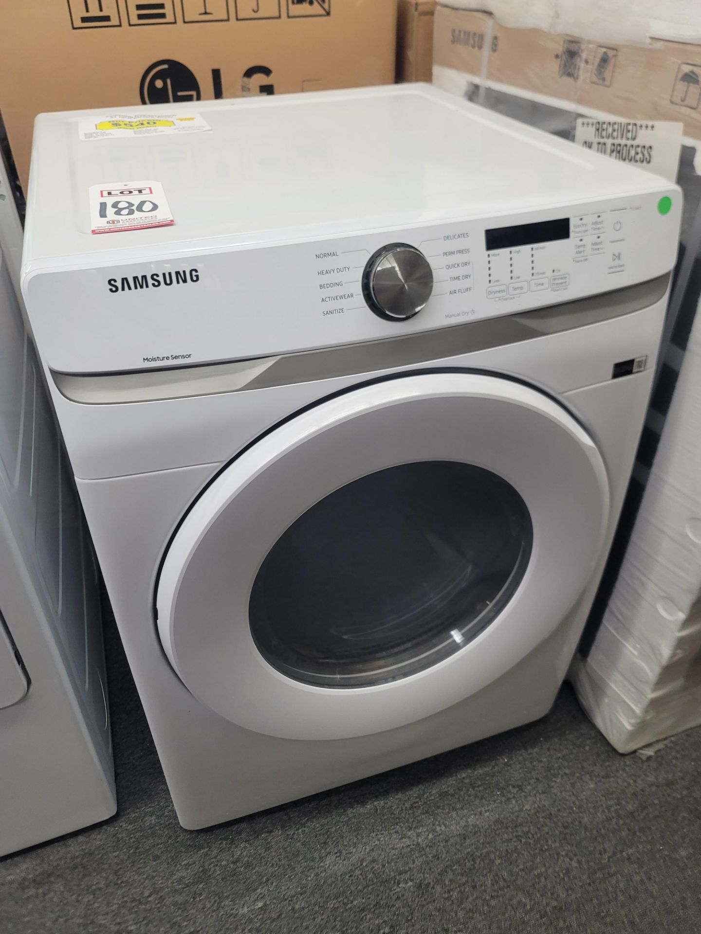 SAMSUNG 27" ELECTRIC DRYER IN WHITE, 7.5 CU. FT. CAPACITY, STACKABLE, MODEL DVE45T6000W