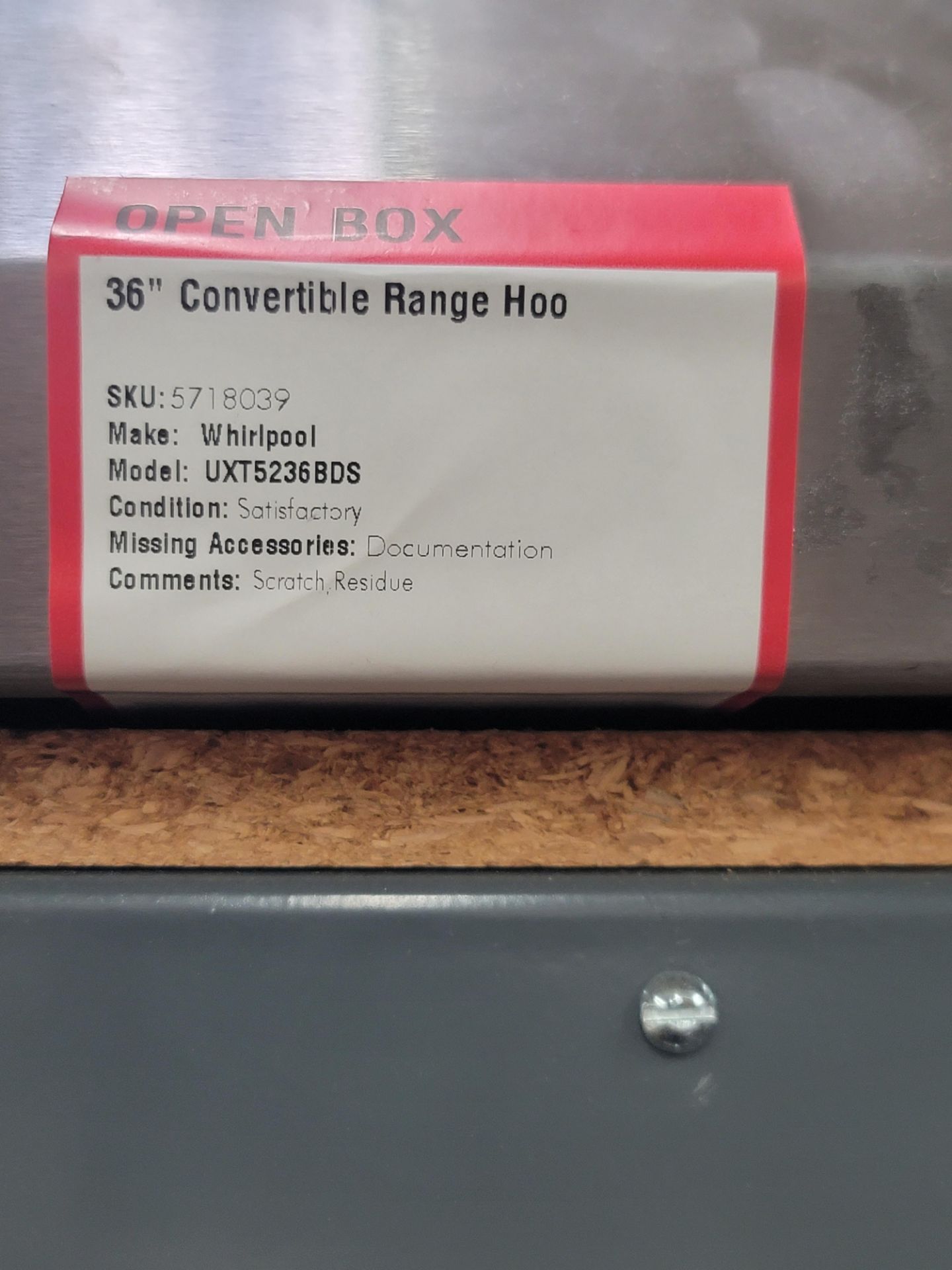 WHIRLPOOL 36" CONVERTIBLE RANGE HOOD, MODEL UXT5236BDS - Image 2 of 2