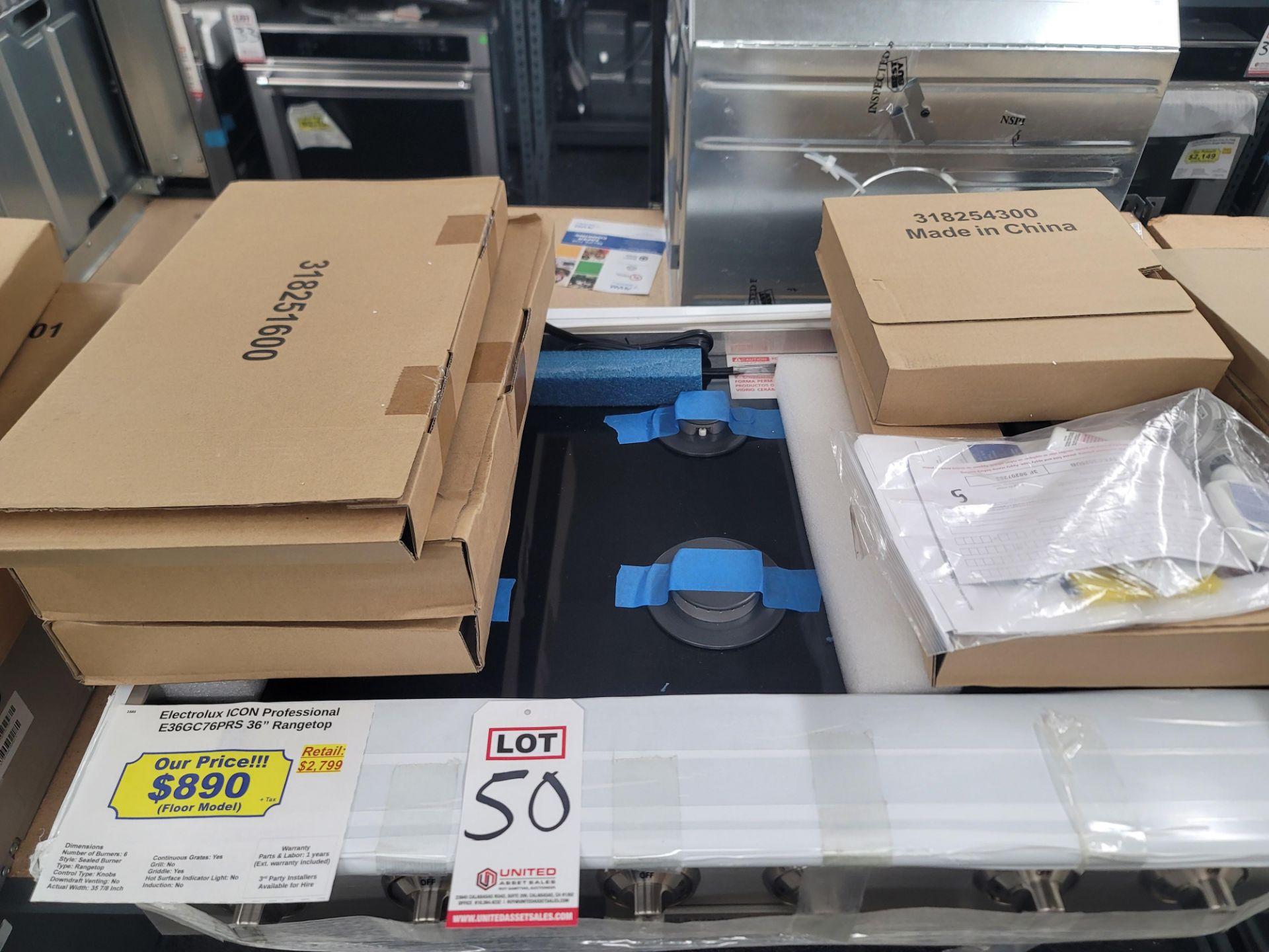 ELECTROLUX ICON PROFESSIONAL 36" GAS RANGETOP W/ (6) BURNERS IN STAINLESS STEEL, MODEL E36GC76PRS - Image 3 of 4