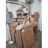 LOT - CONTENTS OF CORNER AREA, TO INCLUDE SHELF UNIT FULL OF APPLIANCE REPLACEMENT PARTS AND ALL