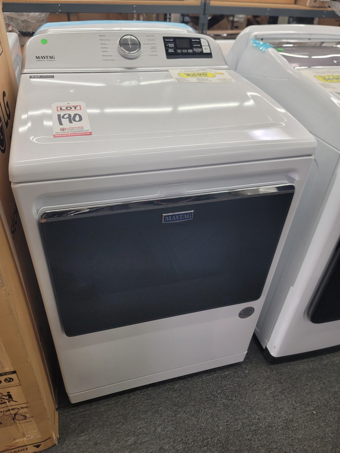 MAYTAG 27" ELECTRIC SMART DRYER IN WHITE, 7.4 CU. FT. CAPACITY, MODEL MED7230HW