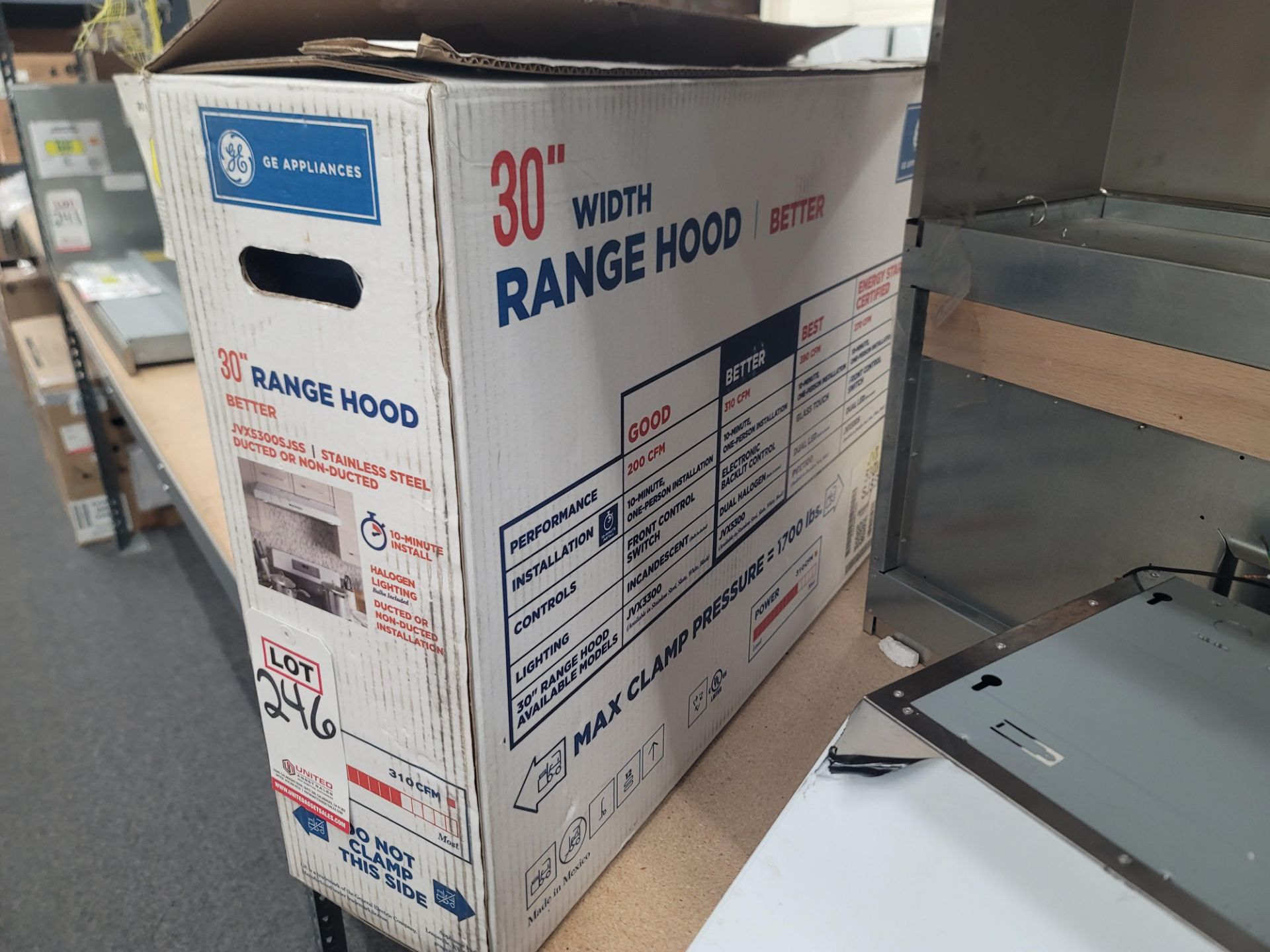 GE 30" UNDER CABINET RANGE HOOD IN STAINLESS STEEL, MODEL JVX5300SJSS, IN ORIGINAL CARTON - Image 2 of 3