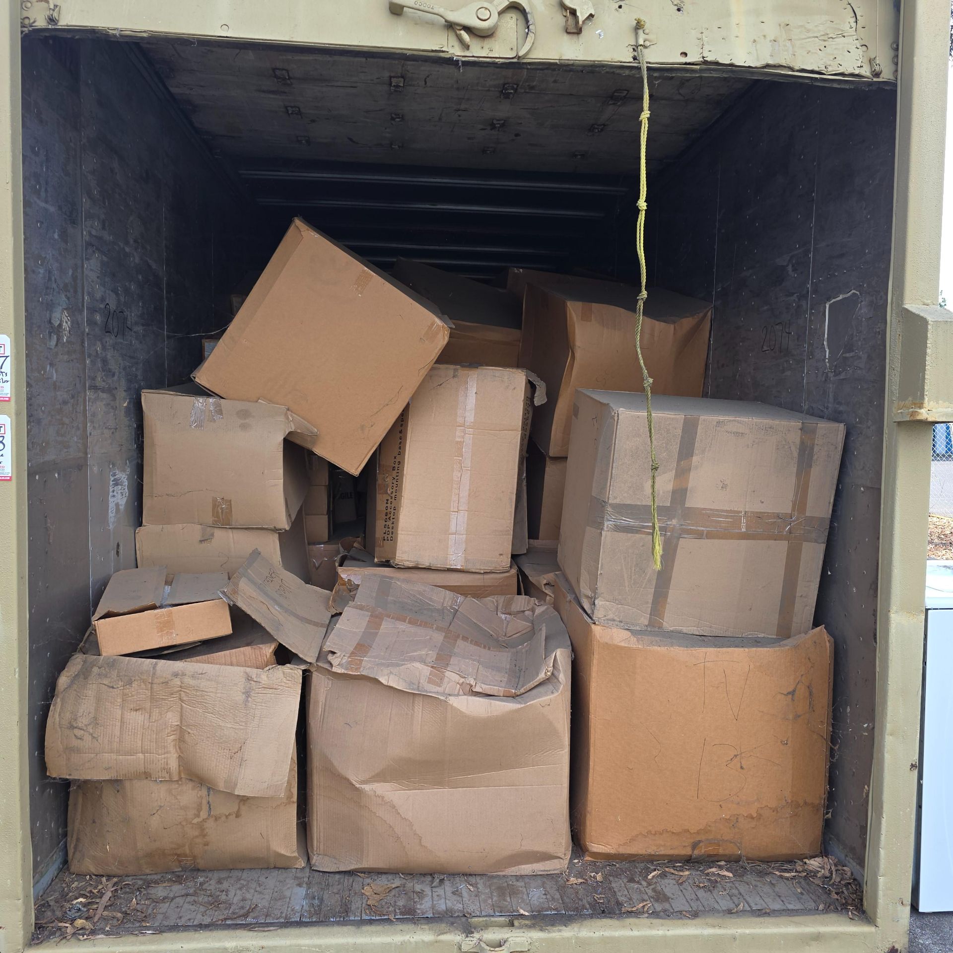 LOT - CONTENTS ONLY OF 26' STORAGE CONTAINER, TO CONTAIN BOXES OF APPLIANCE REPLACEMENT PARTS
