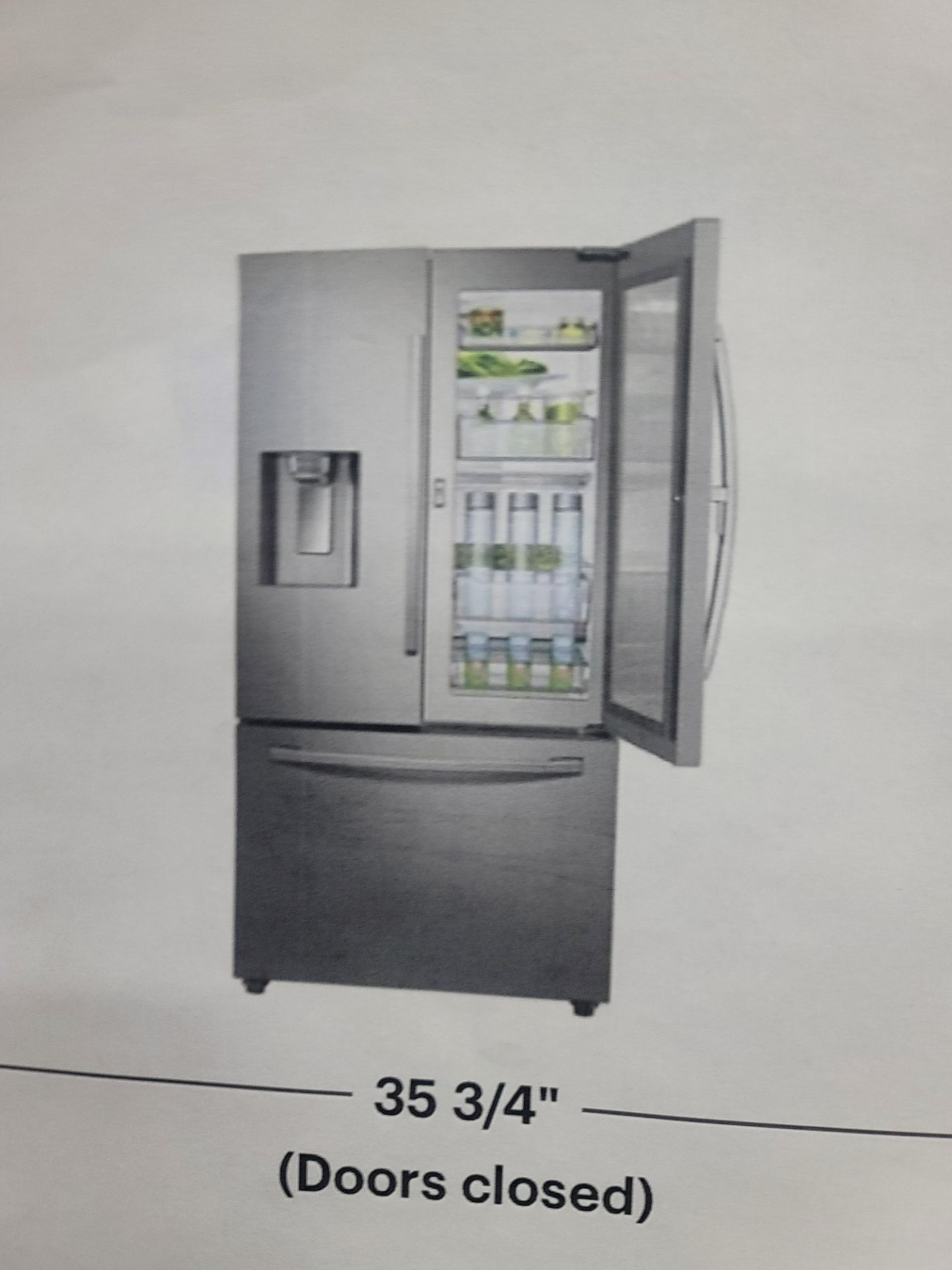 SAMSUNG 36" COUNTER DEPTH FRENCH DOOR 15.6 CU. FT. REFRIGERATOR / 6.9 CU. FT. FREEZER / 22.5 CU. FT. - Image 2 of 3